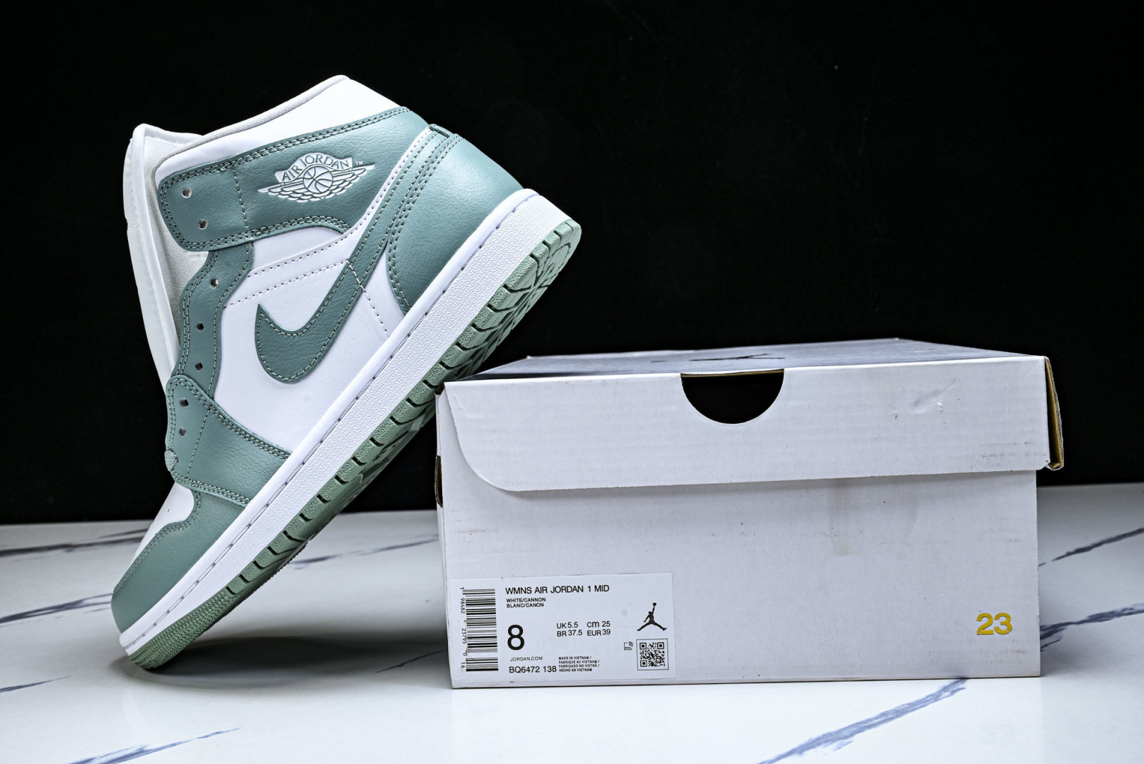 Mid中帮 尺码:35.5-46纯原出品-Air Jordan 1 Mid Jade Smoke AJ1