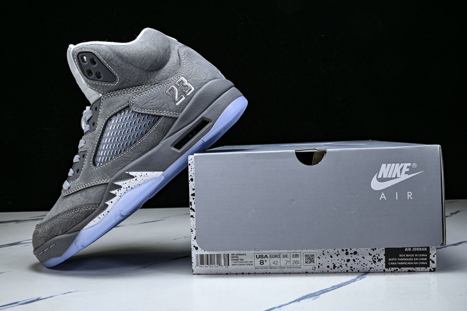AJ5 尺码:36-47.5纯原出品-Air Jordan 5 Wolf Grey AJ5 乔5狼灰 D