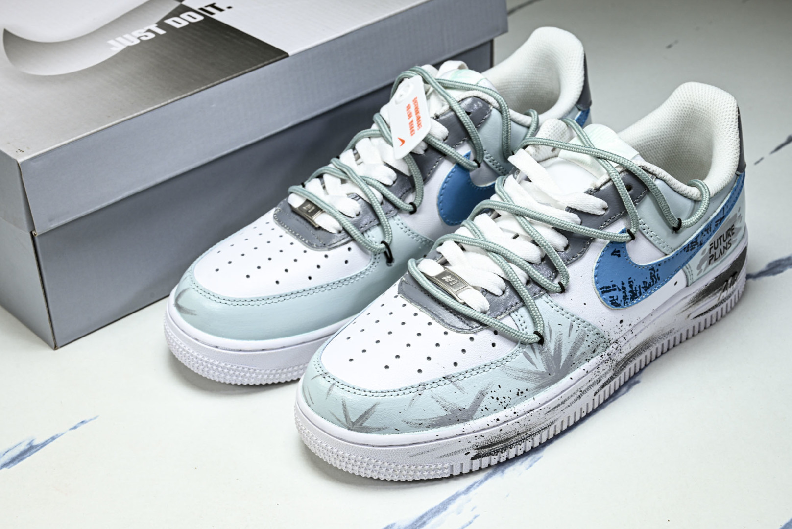 NK Air Force 1'07 Low Grey Tune Era 手绘涂鸦 灰调纪元 空军一号低帮