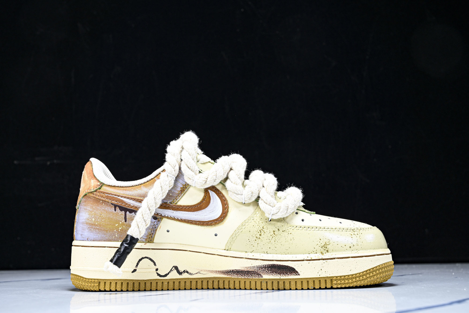 NK Air Force 1'07 Low Milk Coffee Bear 手绘涂鸦 奶咖小熊 空军一