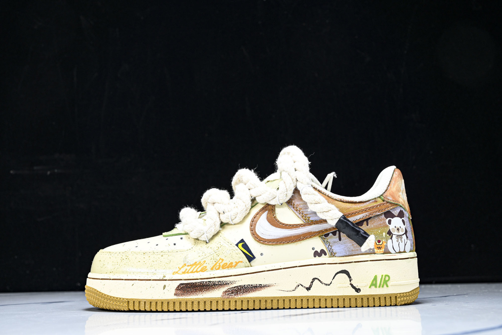 NK Air Force 1'07 Low Milk Coffee Bear 手绘涂鸦 奶咖小熊 空军一