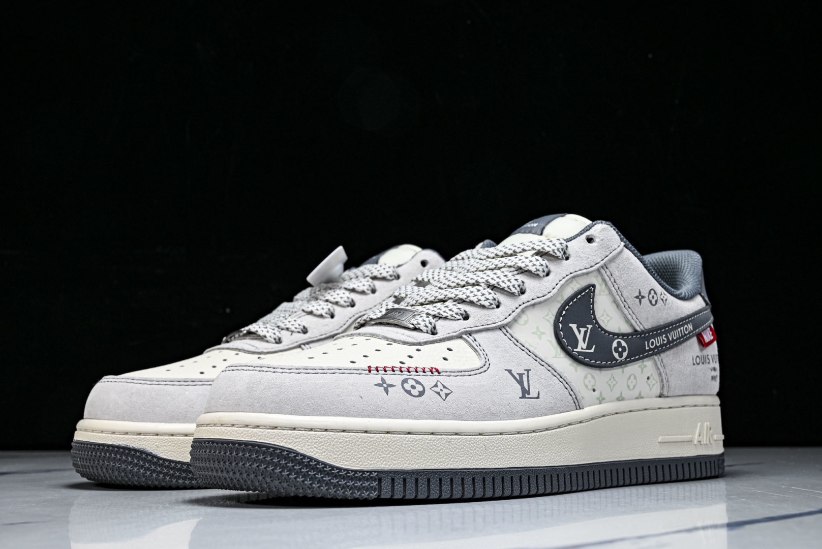 NK Air Force 1'07 Low LV联名 灰勾织标 空军一号低帮休闲板鞋 CX5050-Y2