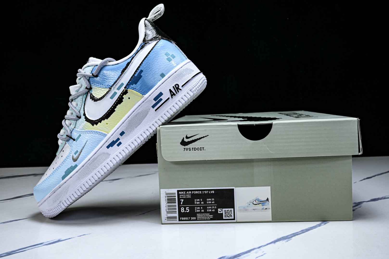 NK Air Force 1'07 Low 手绘涂鸦 电玩蓝调 空军一号低帮休闲板鞋 FB8917-30