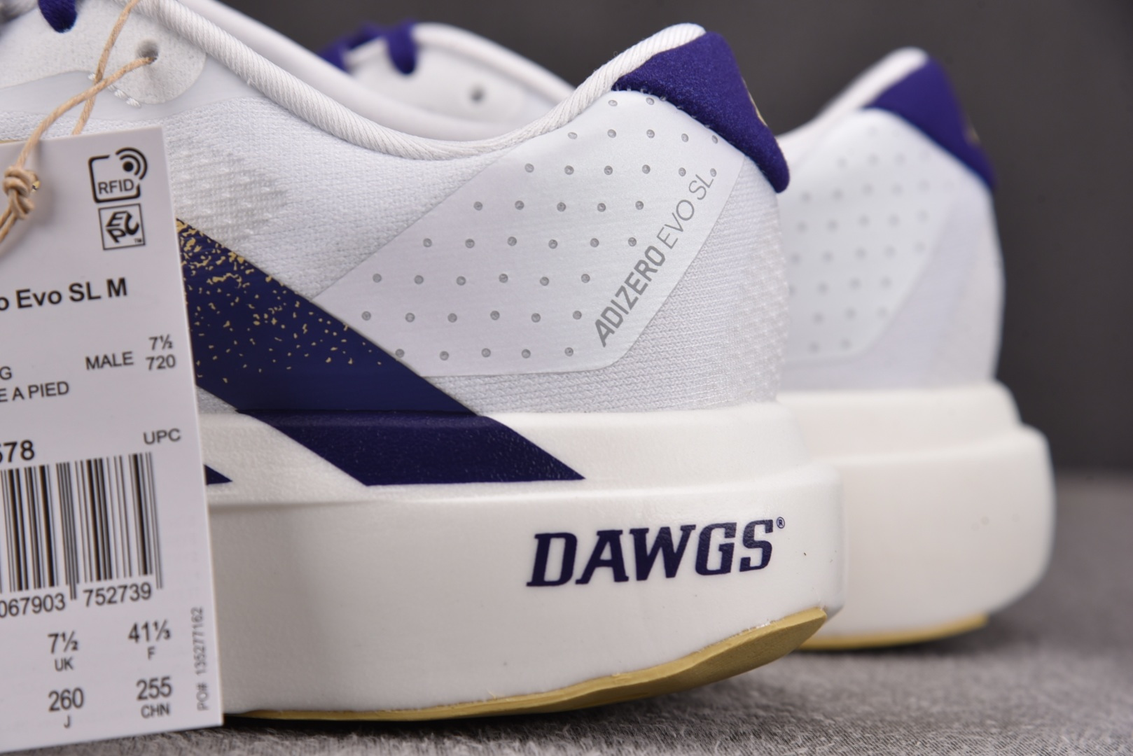 Ad Adizero Evo SL Nebraska 白紫 JQ4578 尺寸36 36⅔ 37⅓ 38