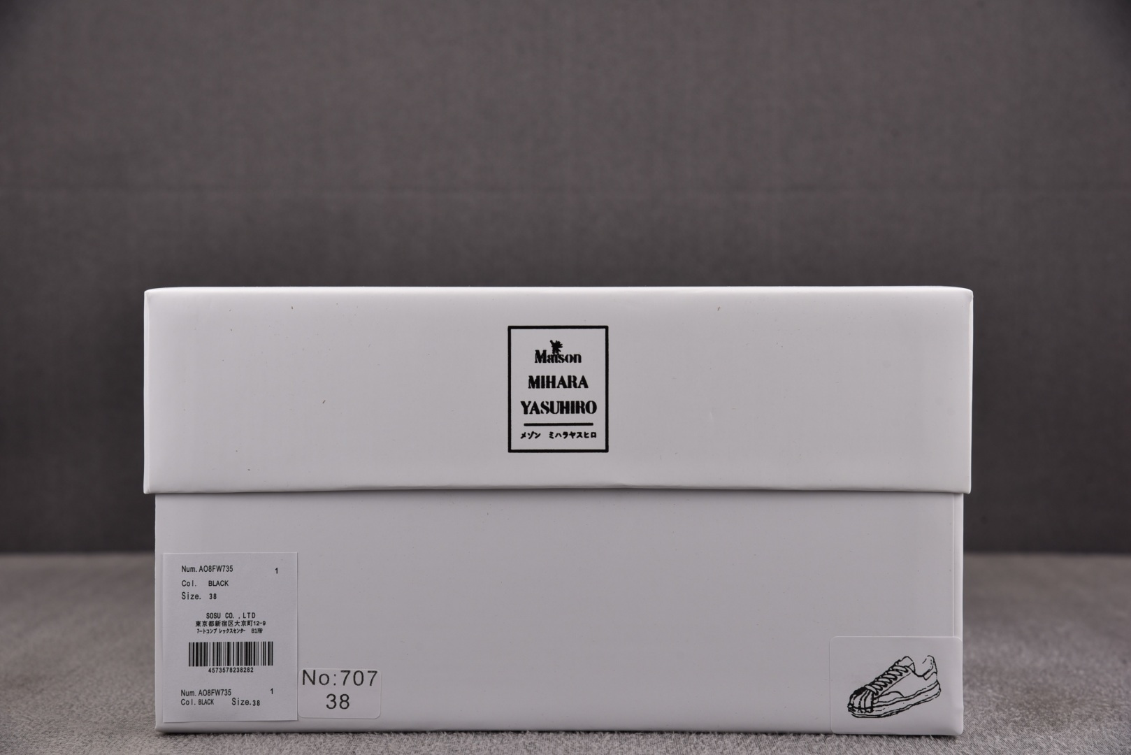 MMY 尺码36-45纯原版出品-MIHARA YASUHIRO 黑色白刺绣 No.707 YZ022尺