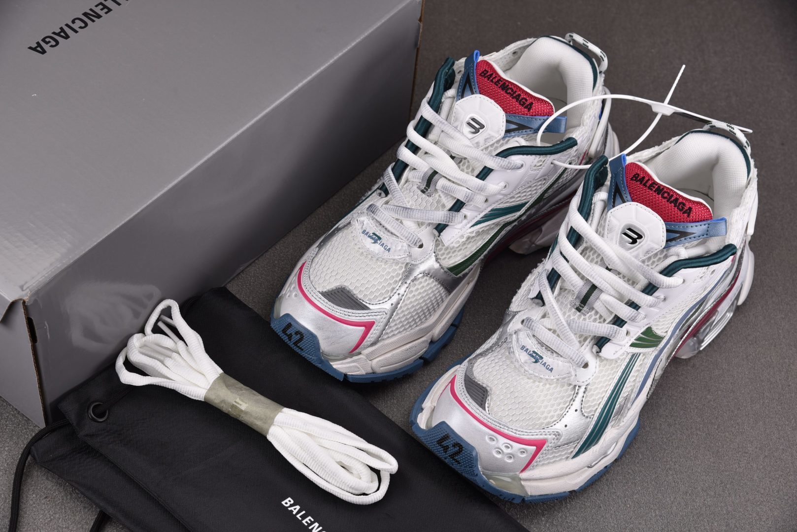 巴黎世家 尺码:35-46 纯原-Balenciaga Runner 绒面 白灰黄 YZ018 偏大一码