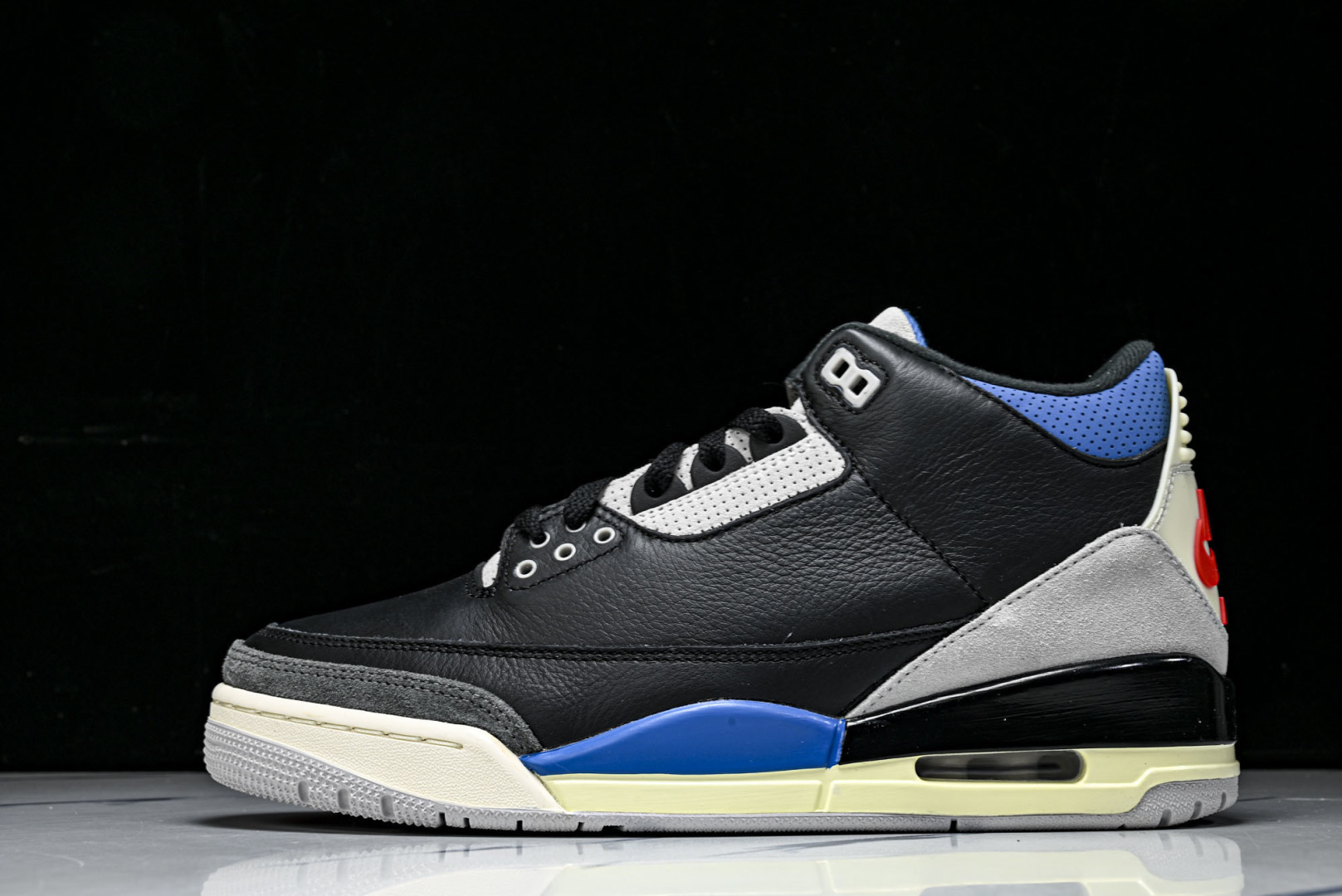 AJ3 尺码:40-48.5纯原出品-Air Jordan 3 AJ3镜像钩子 黑灰红 IB8967-0