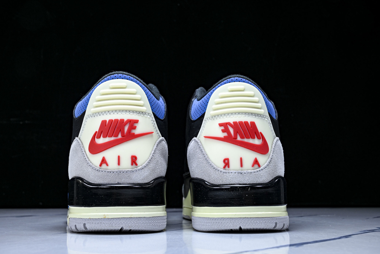 AJ3 尺码:40-48.5纯原出品-Air Jordan 3 AJ3镜像钩子 黑灰红 IB8967-0