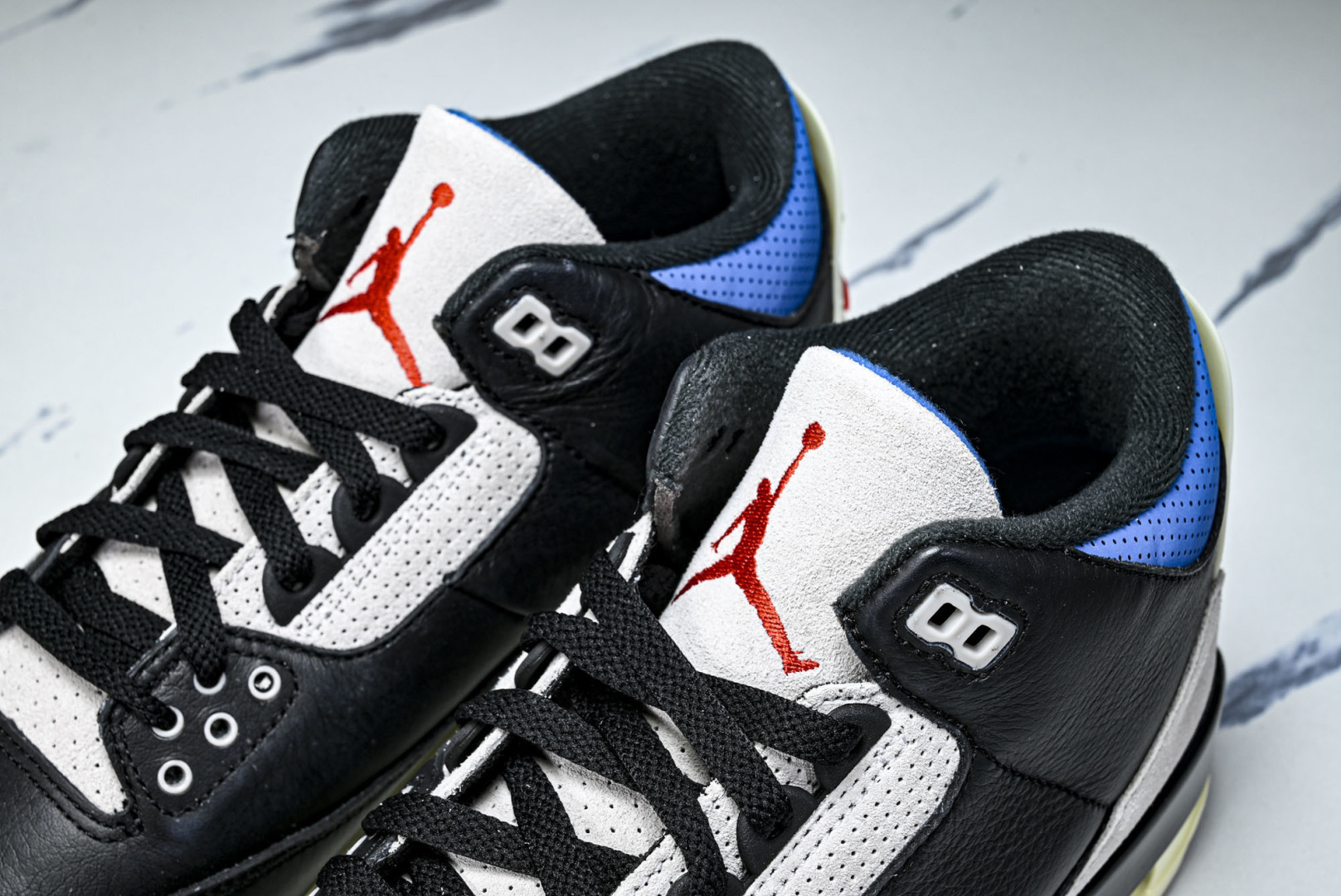 AJ3 尺码:40-48.5纯原出品-Air Jordan 3 AJ3镜像钩子 黑灰红 IB8967-0