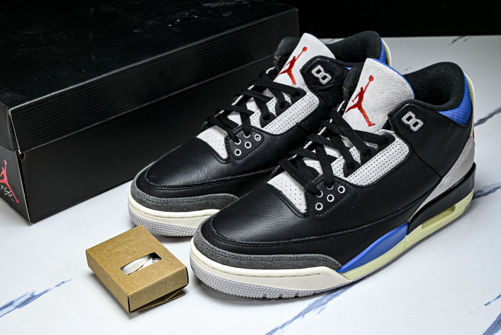 AJ3 尺码:40-48.5纯原出品-Air Jordan 3 AJ3镜像钩子 黑灰红 IB8967-0