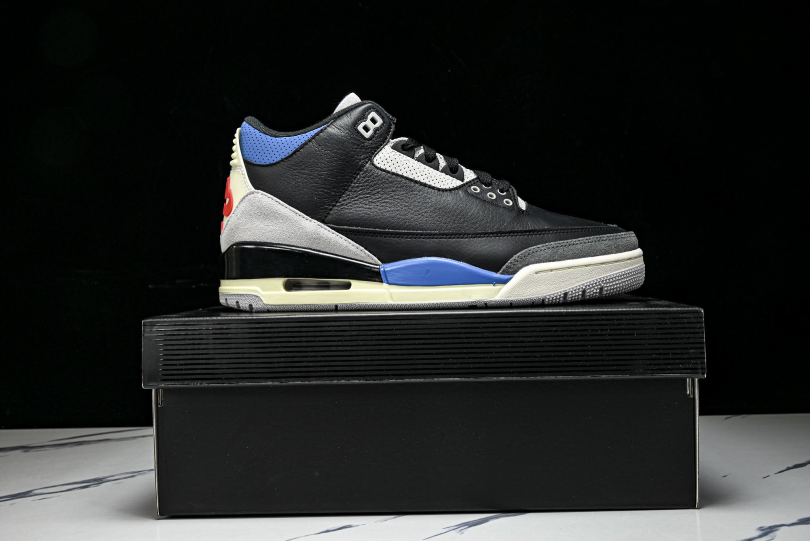 AJ3 尺码:40-48.5纯原出品-Air Jordan 3 AJ3镜像钩子 黑灰红 IB8967-0