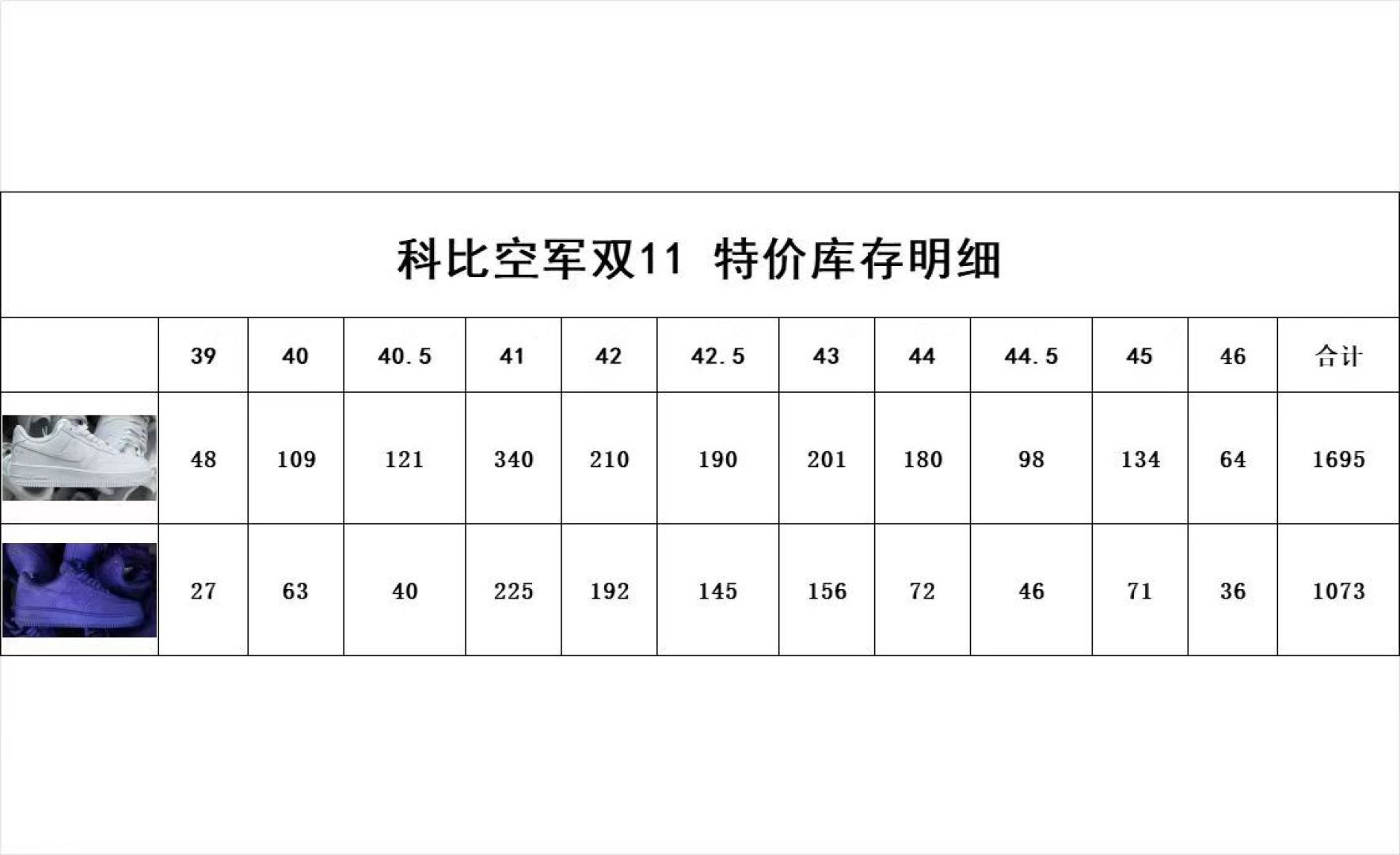重磅特价双十一感恩回馈 空军科比联名紫色 市场顶级品质之一重磅特价🉐尺码39-46全码齐！货号IB001