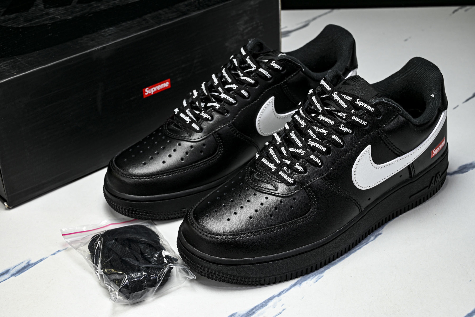 AF1 尺码36-47.5纯原版出品-Air Force 1 Low Supreme Black Whi