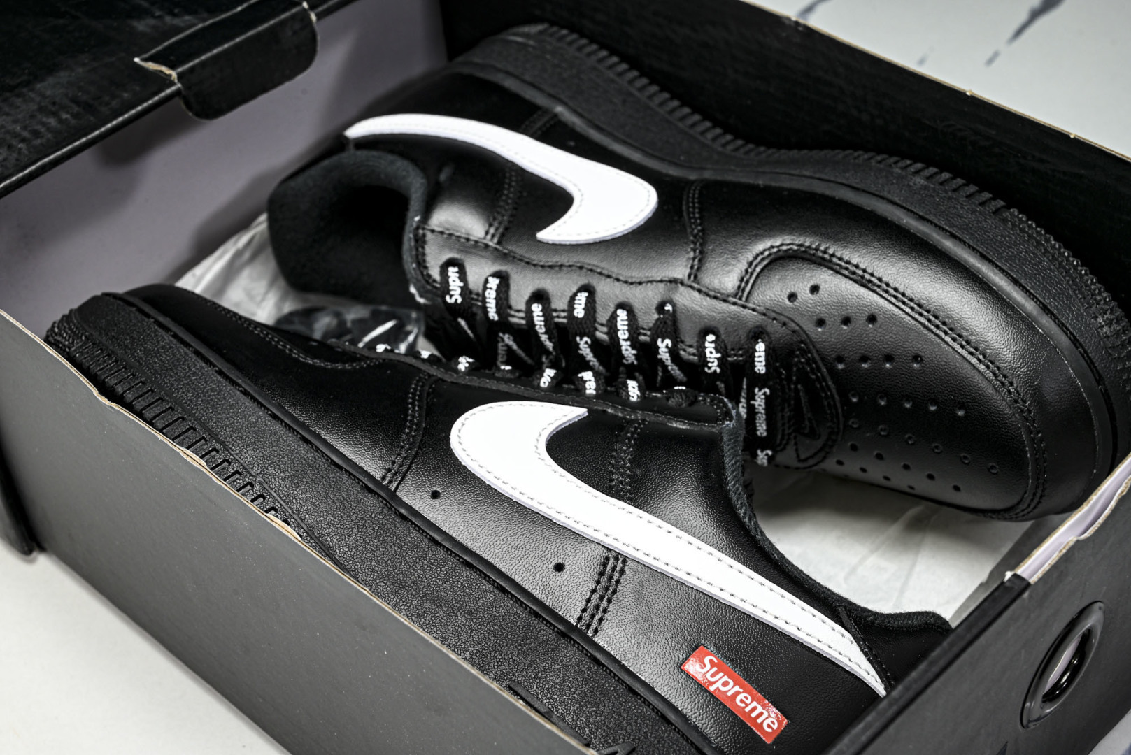 AF1 尺码36-47.5纯原版出品-Air Force 1 Low Supreme Black Whi