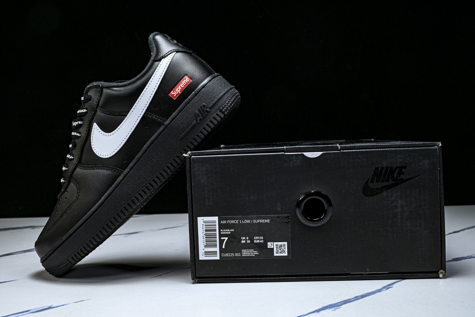 AF1 尺码36-47.5纯原版出品-Air Force 1 Low Supreme Black Whi