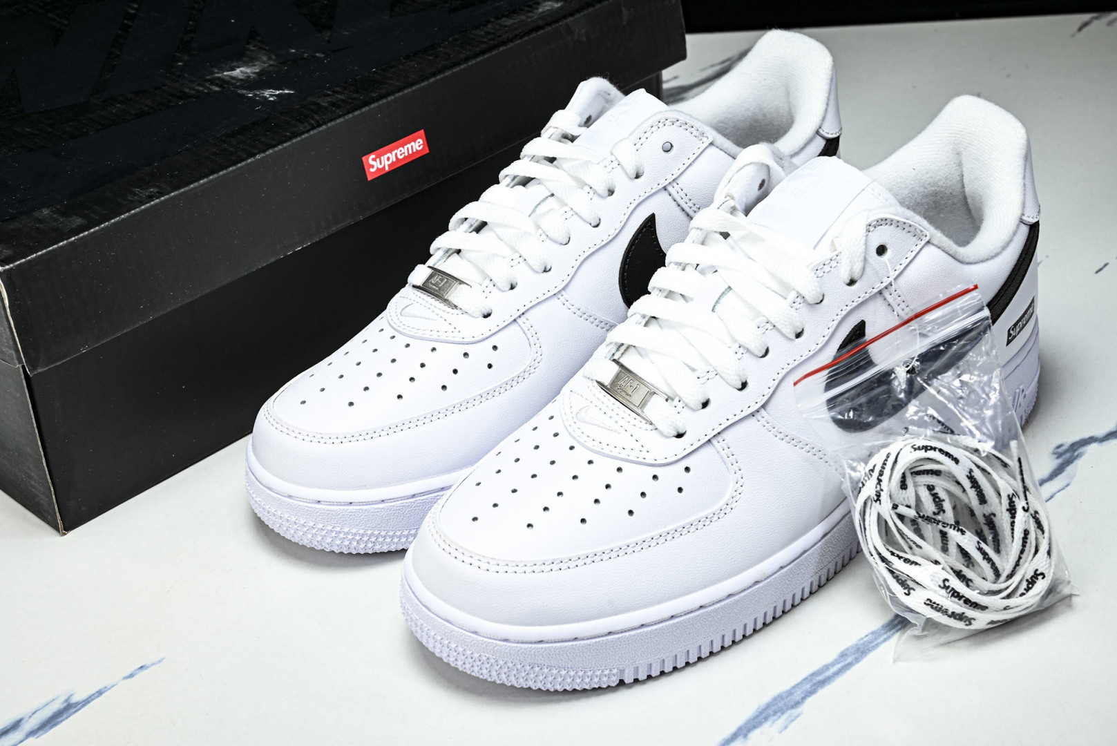 AF1 尺码36-47.5纯原版出品-Air Force 1 Low Supreme White Bla
