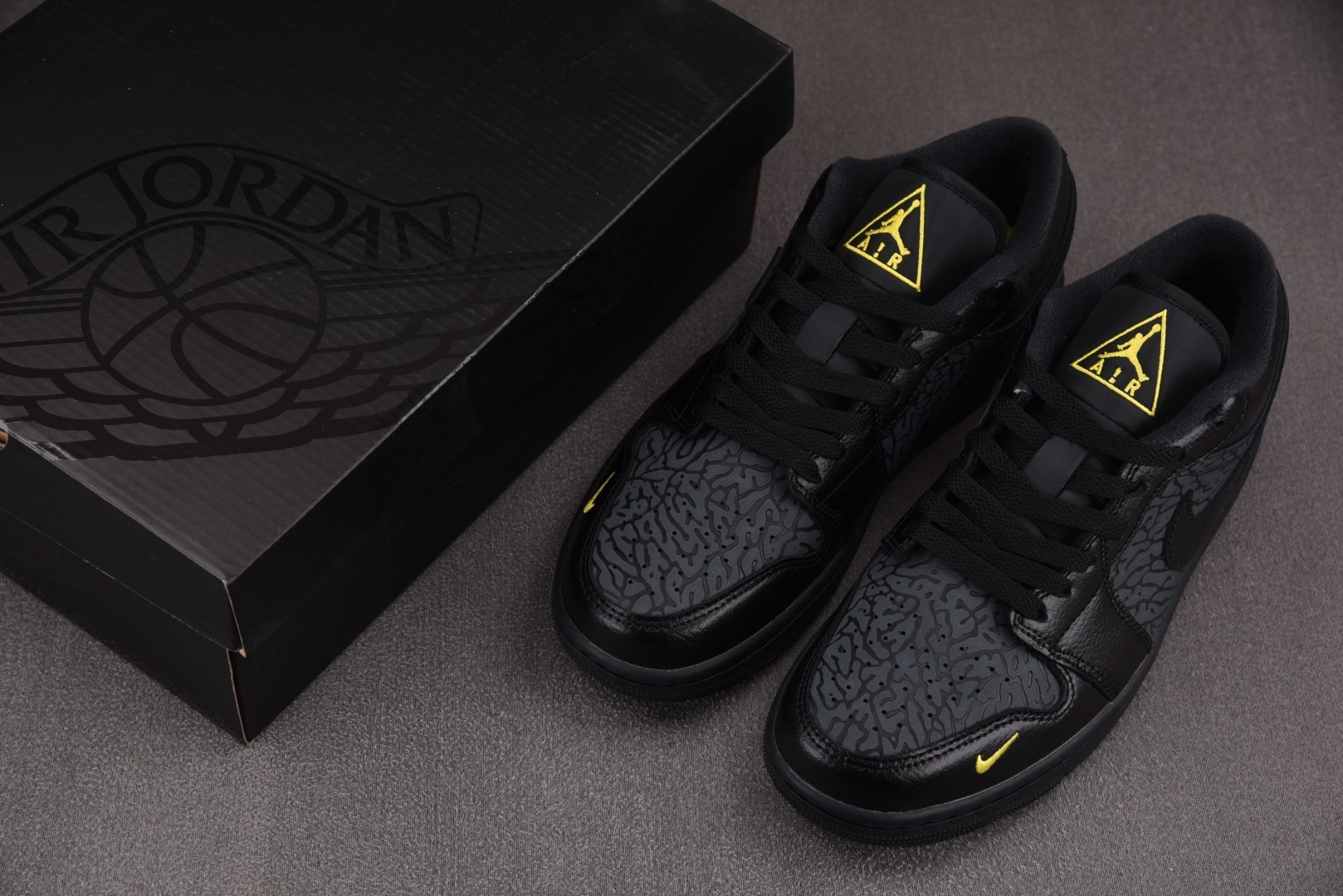 AJlow低帮 尺码:40-46纯原出品-Air Jordan 1 Low Black Elephant