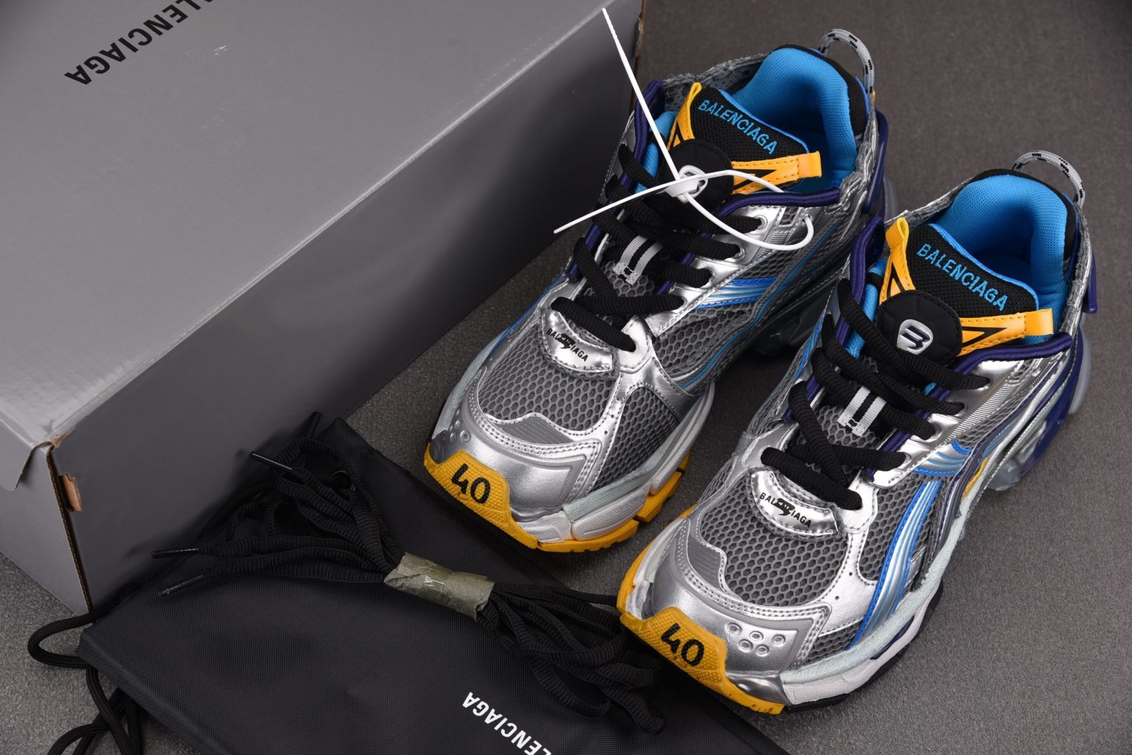 巴黎 尺码:35-46 偏大一码纯原版出品-Balenciaga Runner Gradient 深蓝银