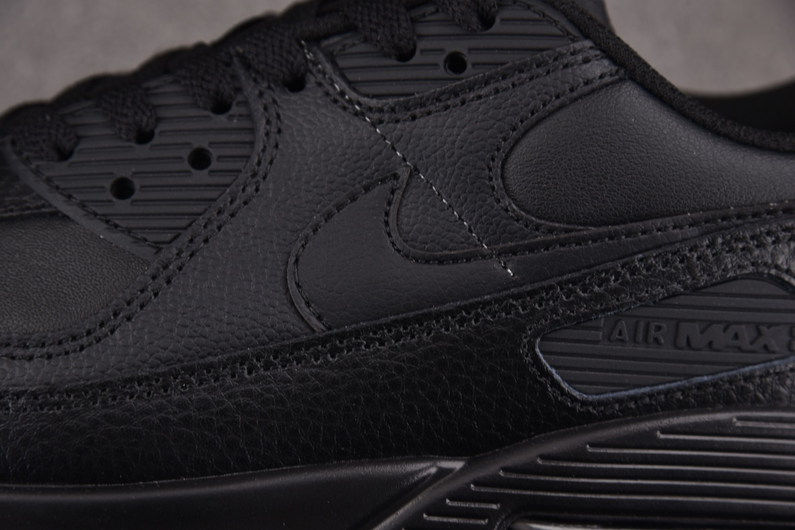 Max 尺码:36-46纯原出品-NK Air Max 90 Leather Triple Black 