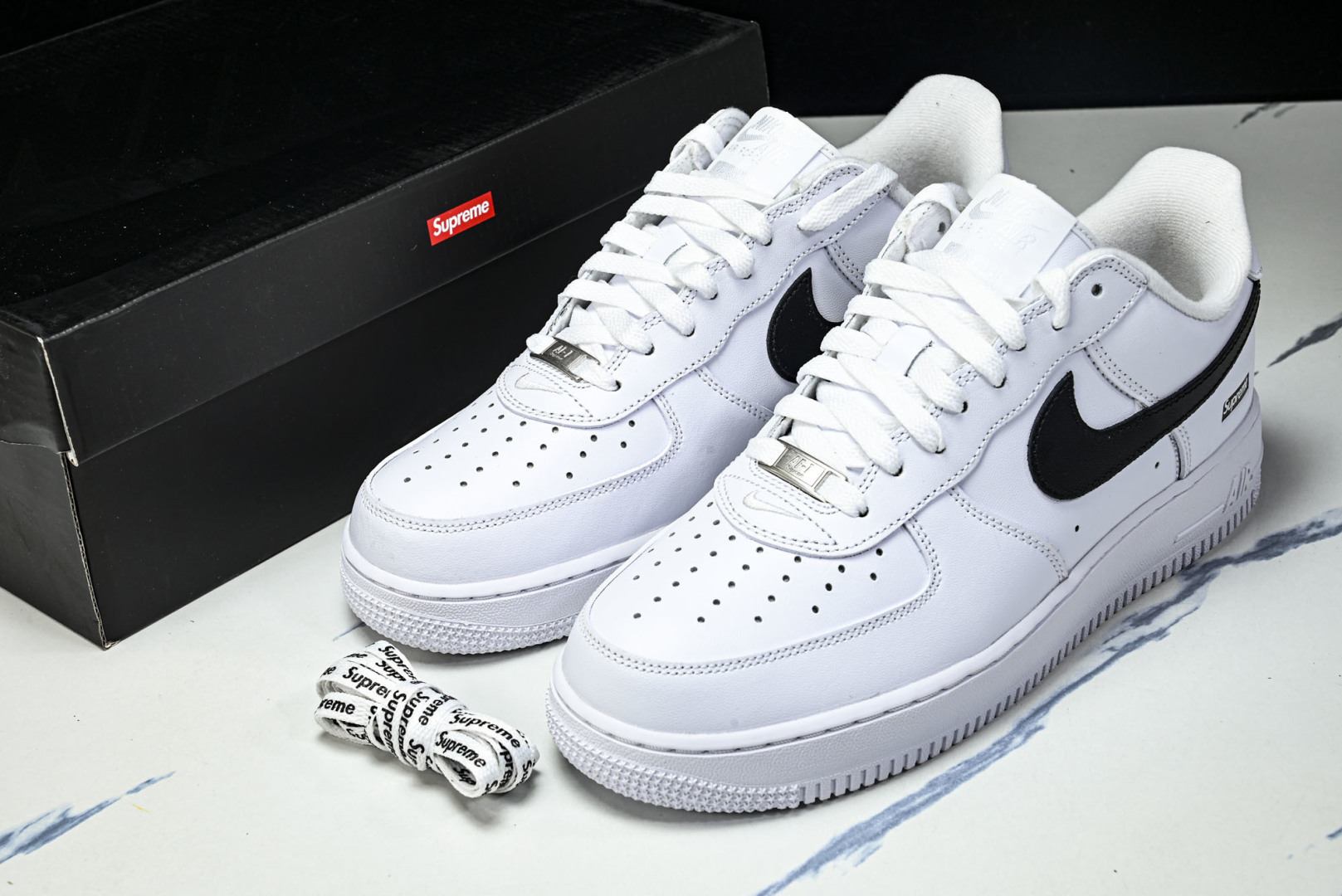 AF1 尺码40-47.5纯原版出品-Air Force 1 Low Supreme White Bla