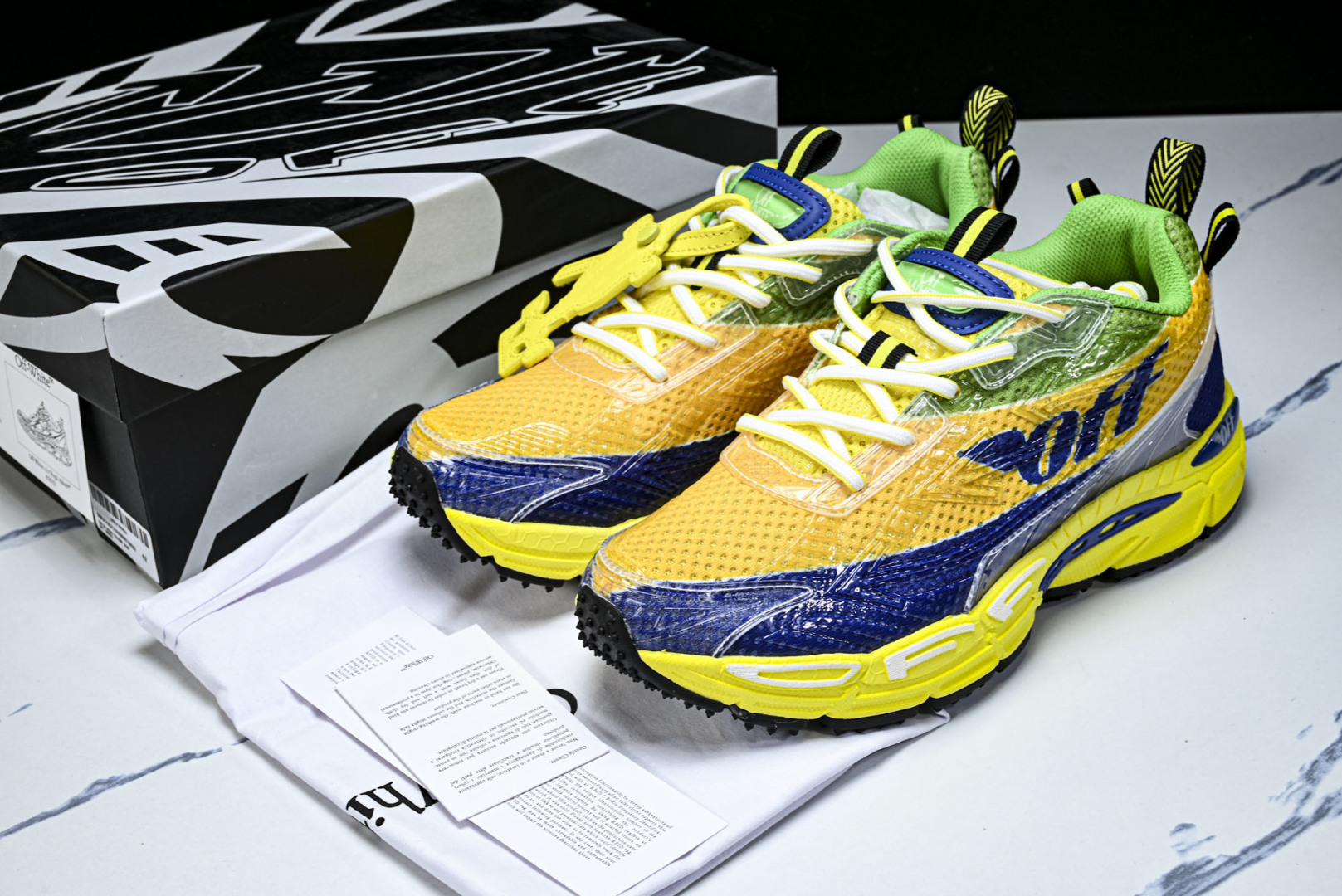 OFF 尺码36-47 纯原版出品-OFF-WHITE 系带印花 黑白三箭头登山厚底老爹鞋增高男女运动休