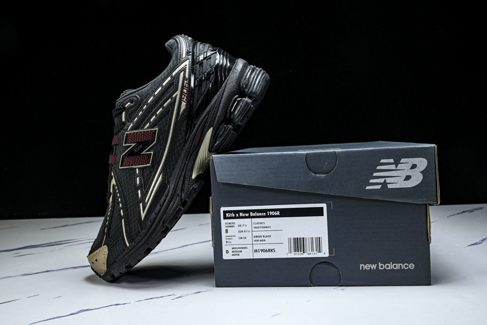 New Balance U1906系列 拼接网面透气跑步鞋运动鞋黑色 M1906RKS 尺码：36 37