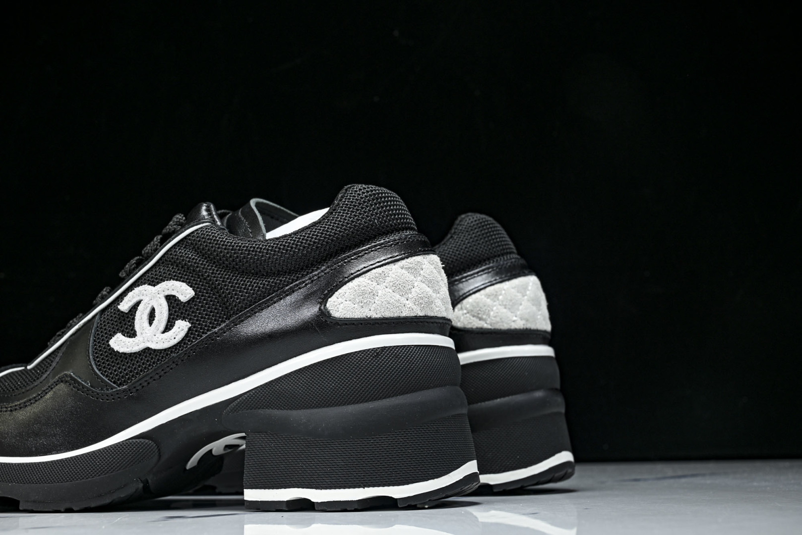 香奈儿 尺码35-40纯原版出品-Chanel香奈儿 25K新款 白色粗跟4cm百搭德训鞋运动鞋YZ02