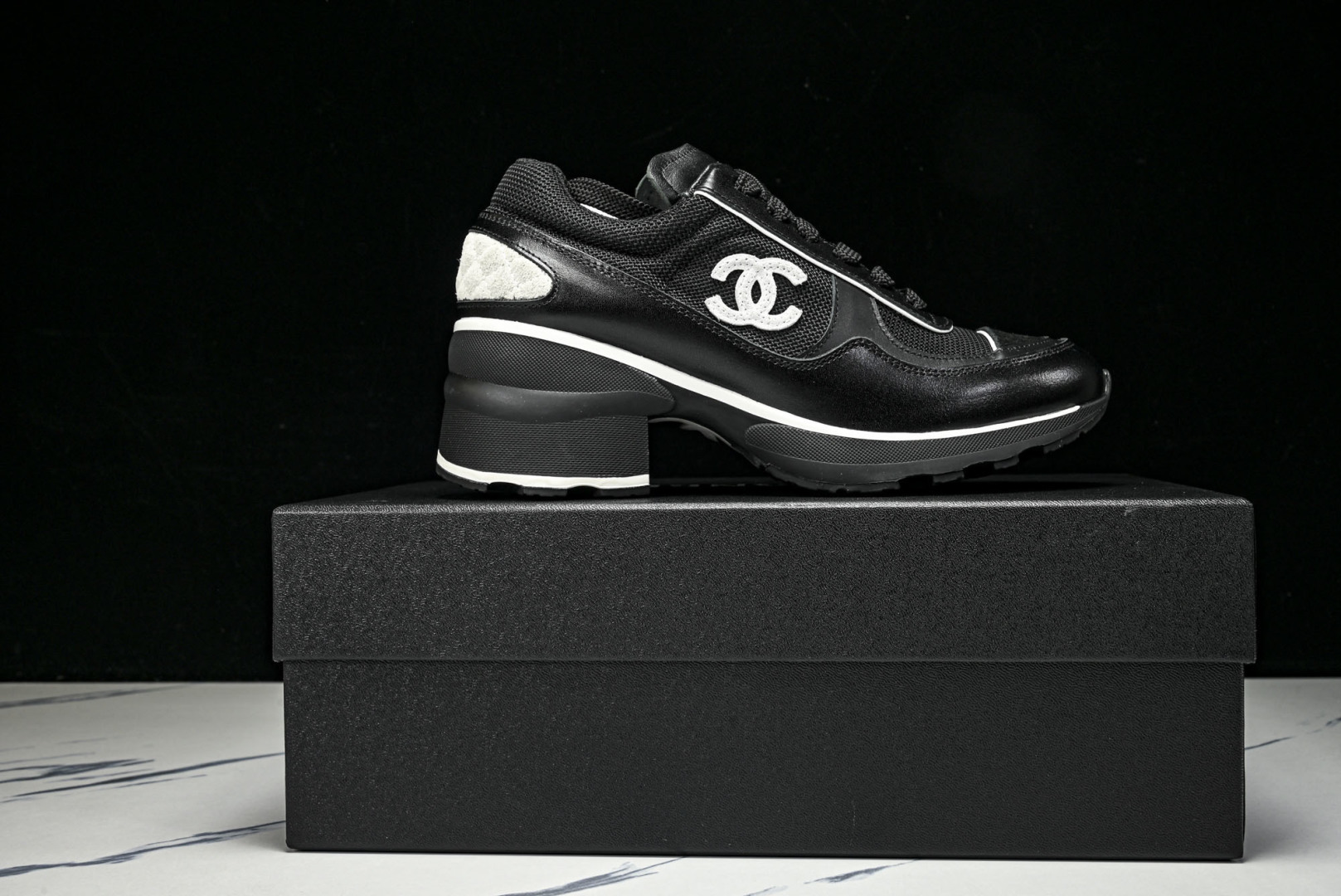 香奈儿 尺码35-40纯原版出品-Chanel香奈儿 25K新款 白色粗跟4cm百搭德训鞋运动鞋YZ02