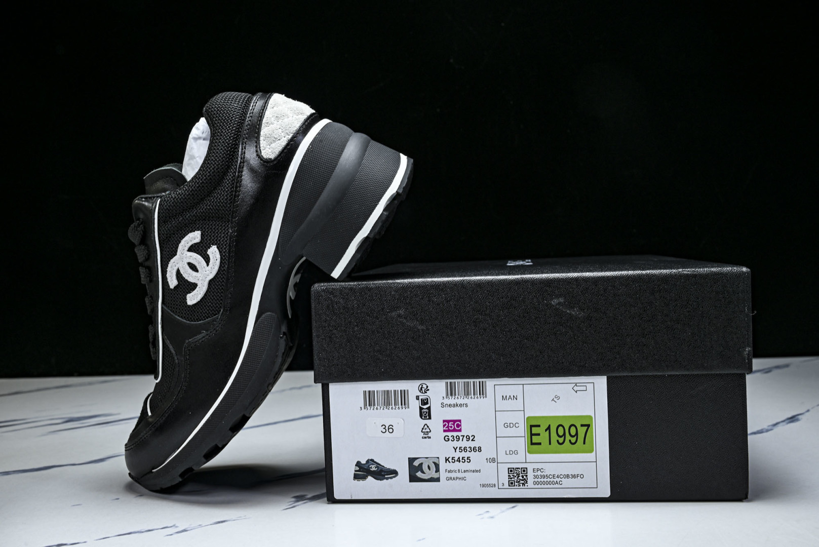 香奈儿 尺码35-40纯原版出品-Chanel香奈儿 25K新款 白色粗跟4cm百搭德训鞋运动鞋YZ02