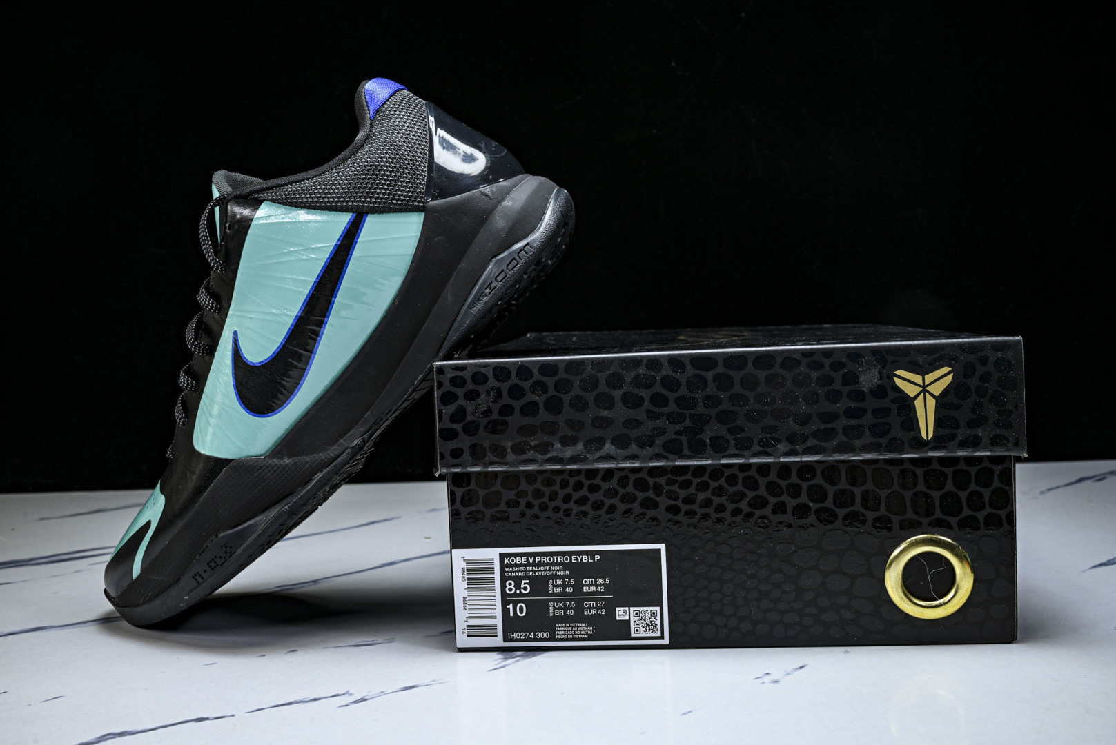 科比5 尺码40-48.5纯原版出品-Kobe V Skills Academy 绿黑兰色 IH0274