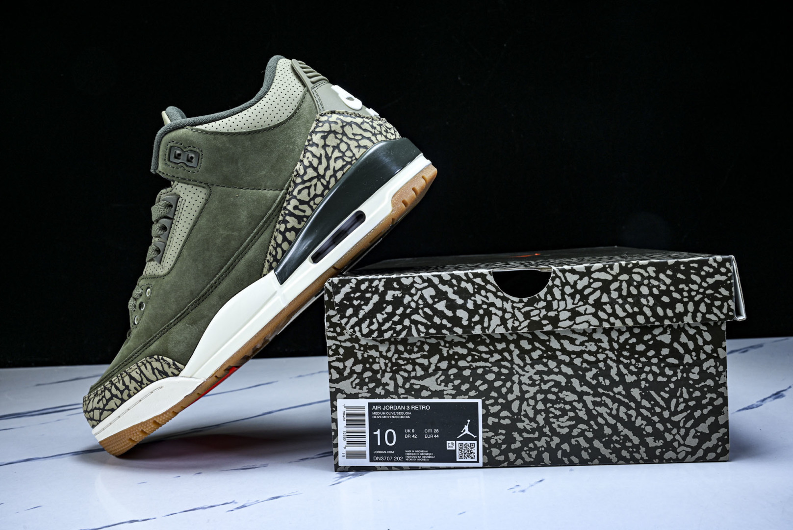 AJ3 尺码40-47.5纯原版出品-Air Jordan 3 “Family Affair” 橄榄绿色