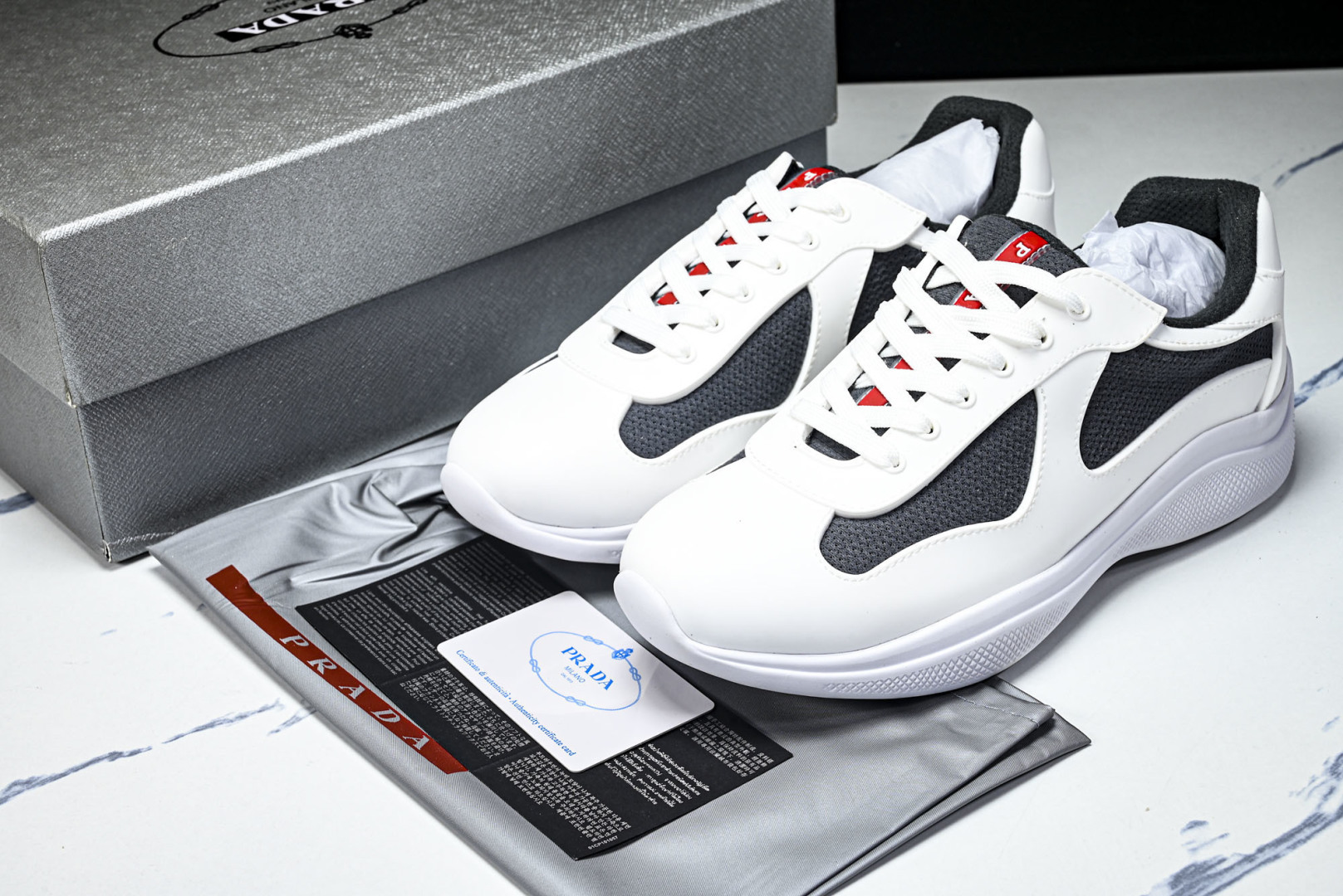 Prada 尺码35-46纯原版出品-Prada普拉达男女士America's Cup 运动鞋（2.5厘