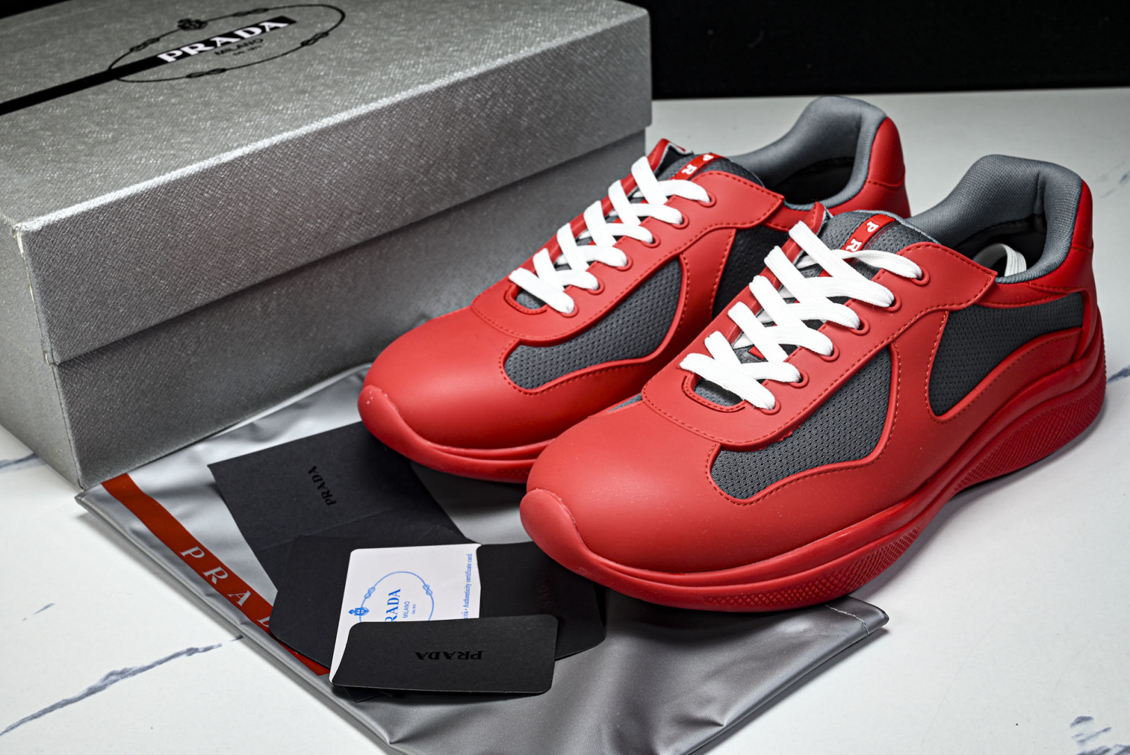 Prada 尺码35-46纯原版出品-Prada普拉达男女士America's Cup 运动鞋（2.5厘