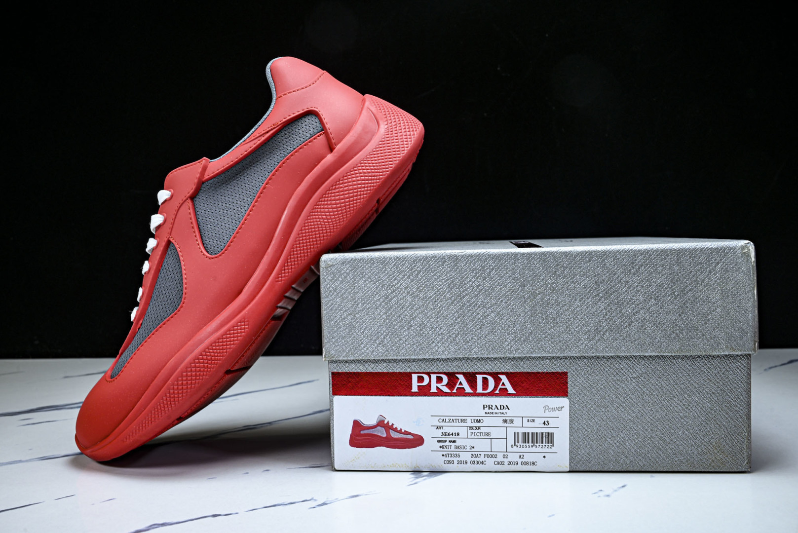 Prada 尺码35-46纯原版出品-Prada普拉达男女士America's Cup 运动鞋（2.5厘