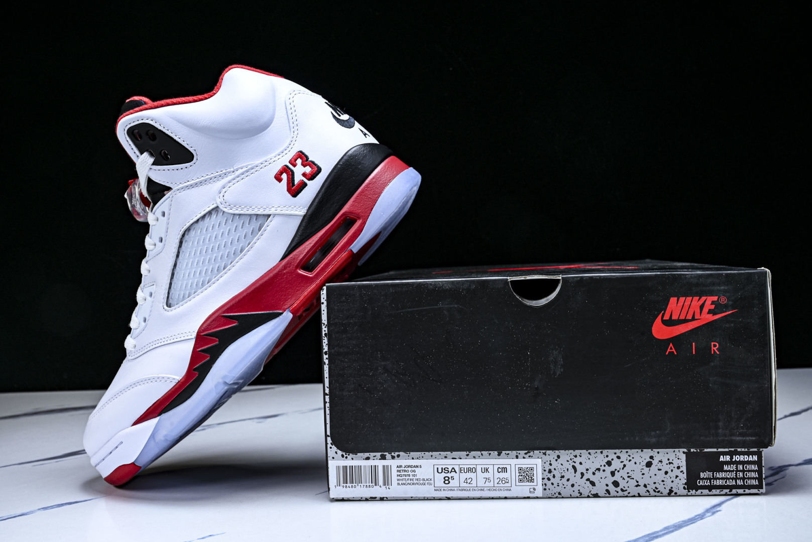AJ5 尺码40.5-47.5纯原版出品-Air Jordan 5 Retro Fire Red Bla