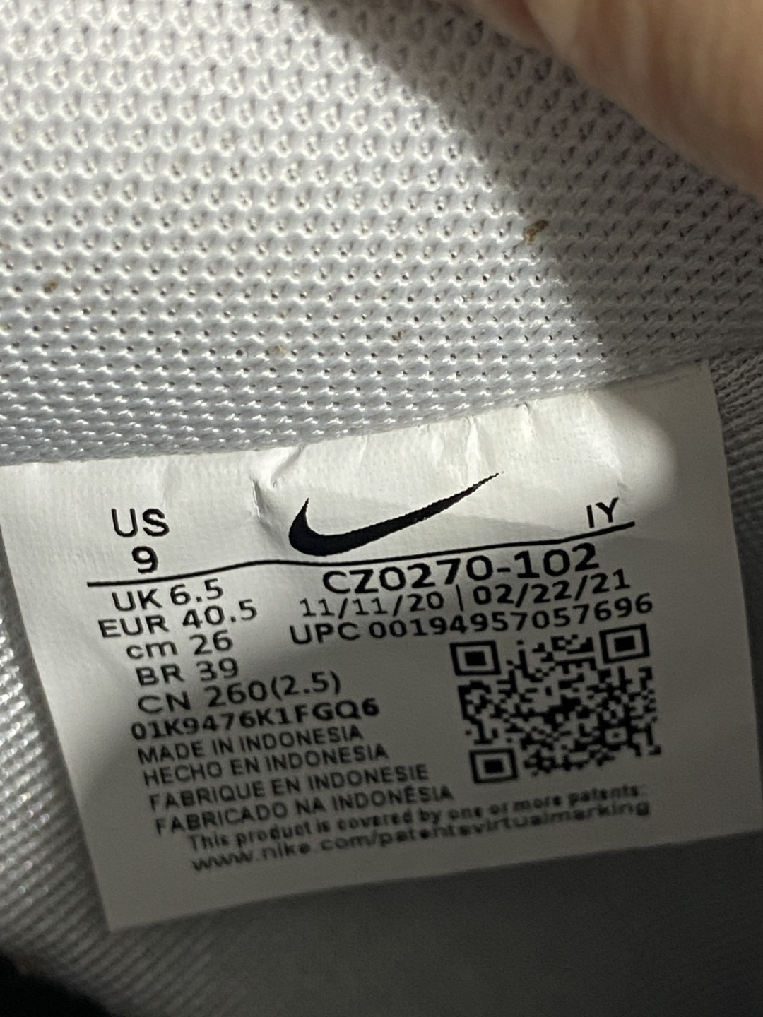 NK Air Force 1 Low '07 空军一号低帮经典板鞋 CZ0270-102 全鞋电脑针车 