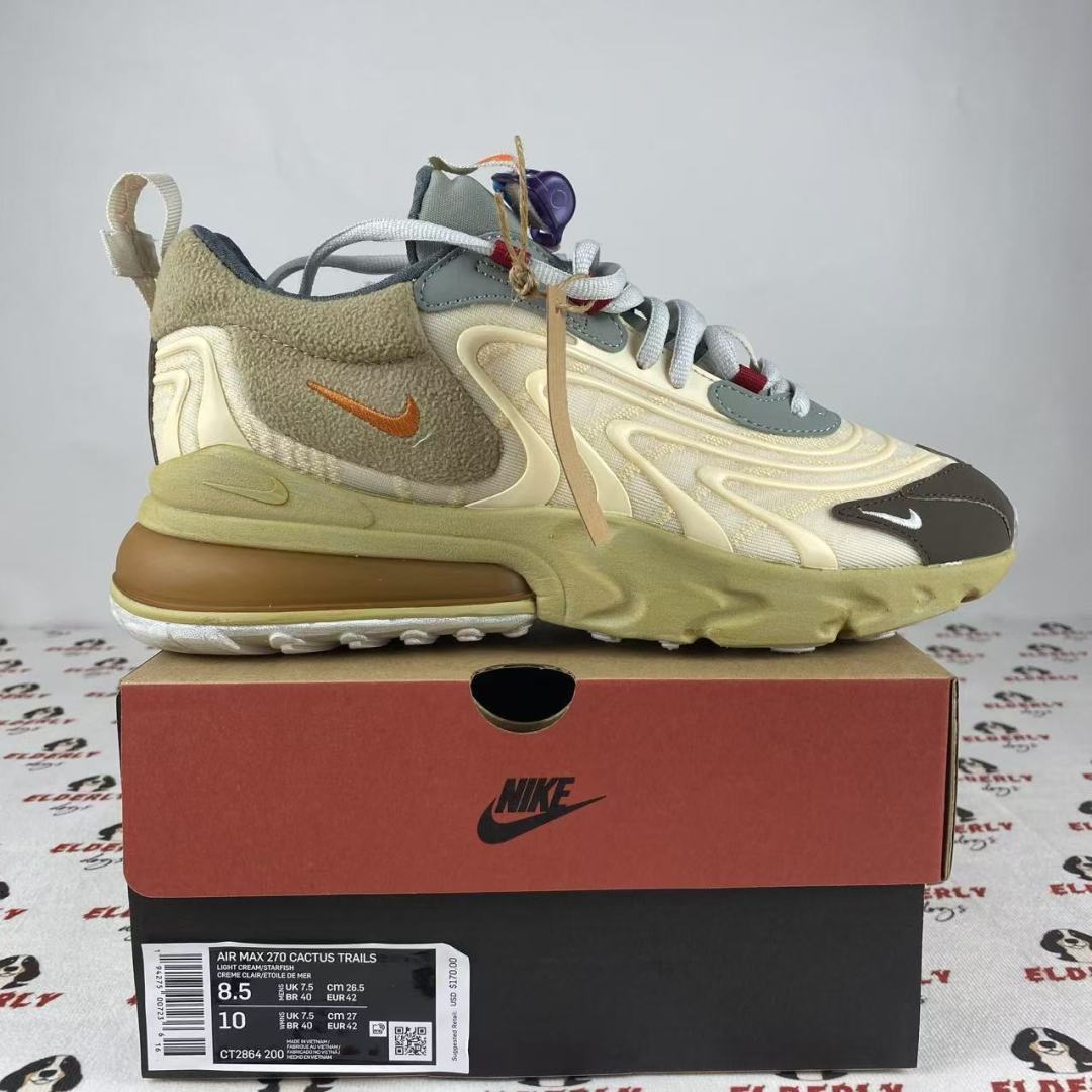 纯原 Travis Scott x NK Air Max 270 React TS 联名款半掌垫气缓震跑