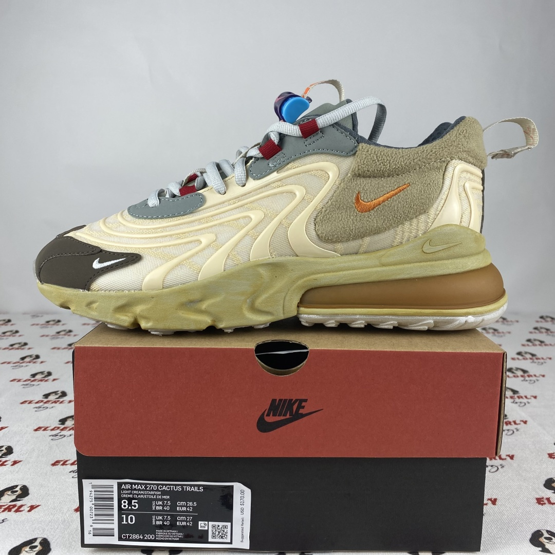 纯原 Travis Scott x NK Air Max 270 React TS 联名款半掌垫气缓震跑