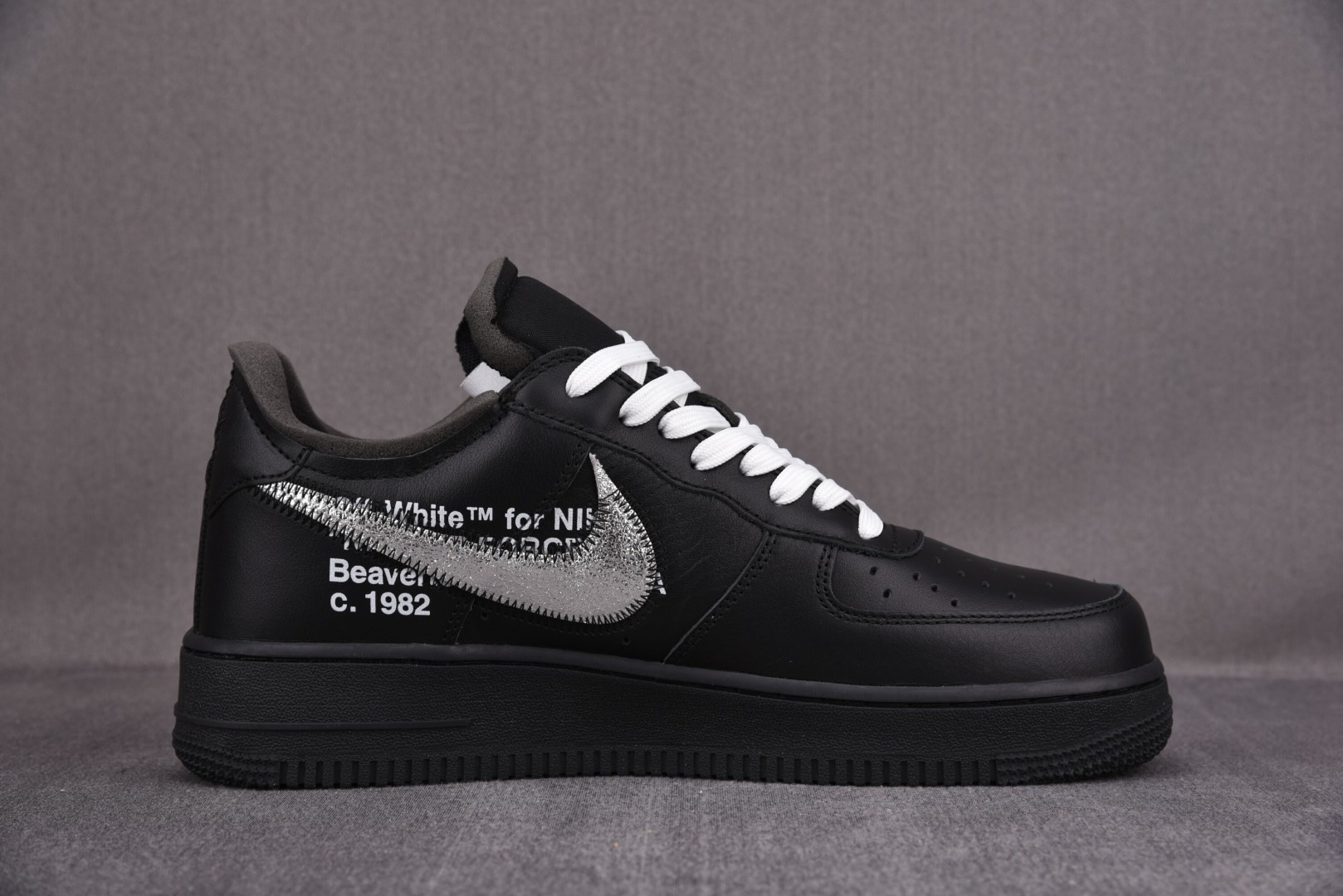 OFF 尺码:40-47.5纯原出品-OFF-White x Air Force 1 “OW全黑银勾橘”