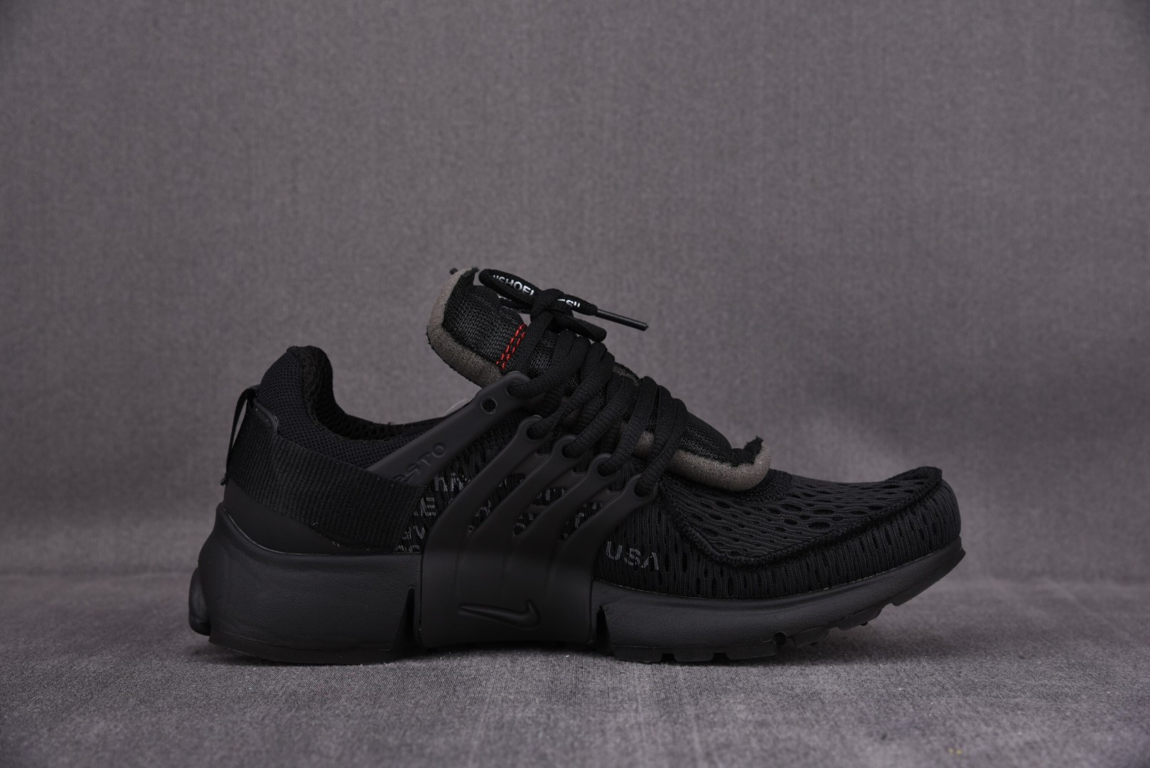 OFF 尺码:36-47.5纯原出品-OW x NK Air Presto 黑武士 内置气垫组合橡胶发泡