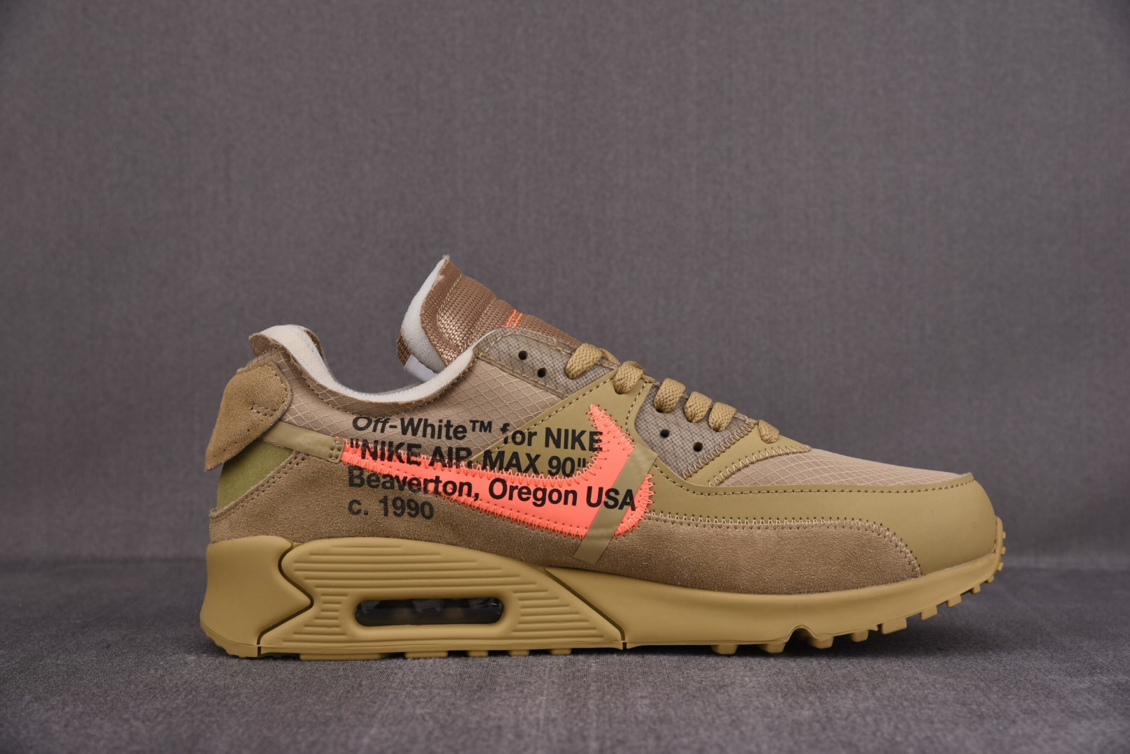 MAX90 尺码:36-47.5纯原出品-OW x NK Air Max 90 OW联名 沙漠黄 AA7