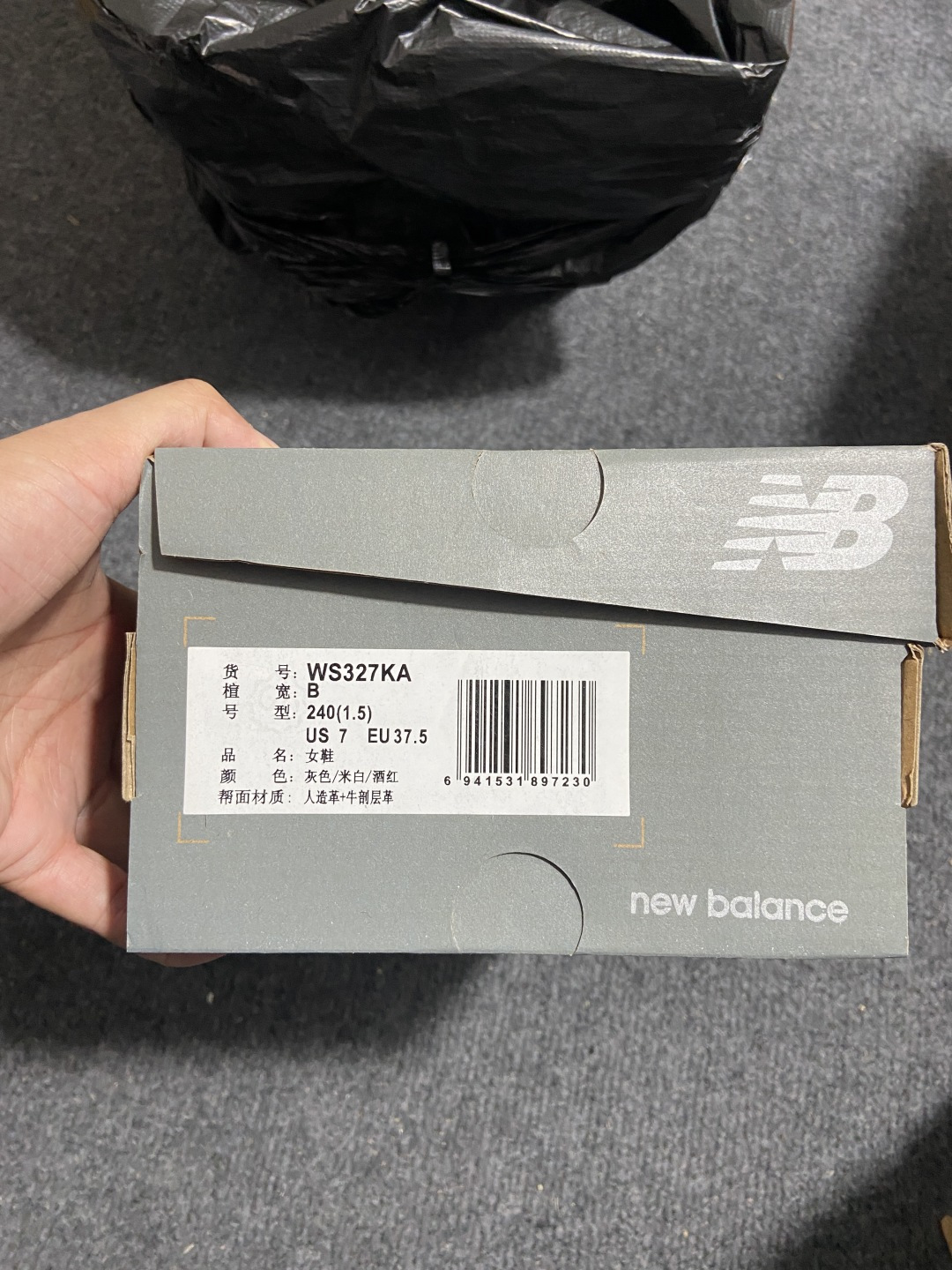 New Balance 327系列 白灰红货号：WS327KA尺码：36 36.5 37 37.5 38