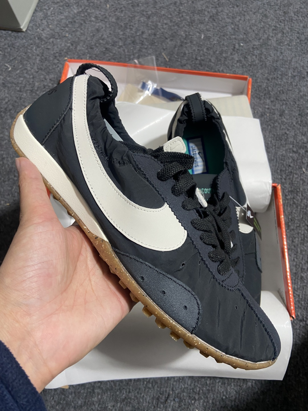 NK Moon Shoe x Jacquemus 联名尼龙复古柔软舒适薄底休闲鞋欧美‍走秀‍‍款英伦复古