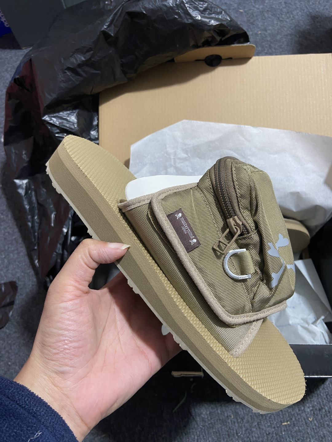 Mastermind JAPAN x Suicoke MMJ联名骷髅标志刺绣露趾时尚凉拖mastermi