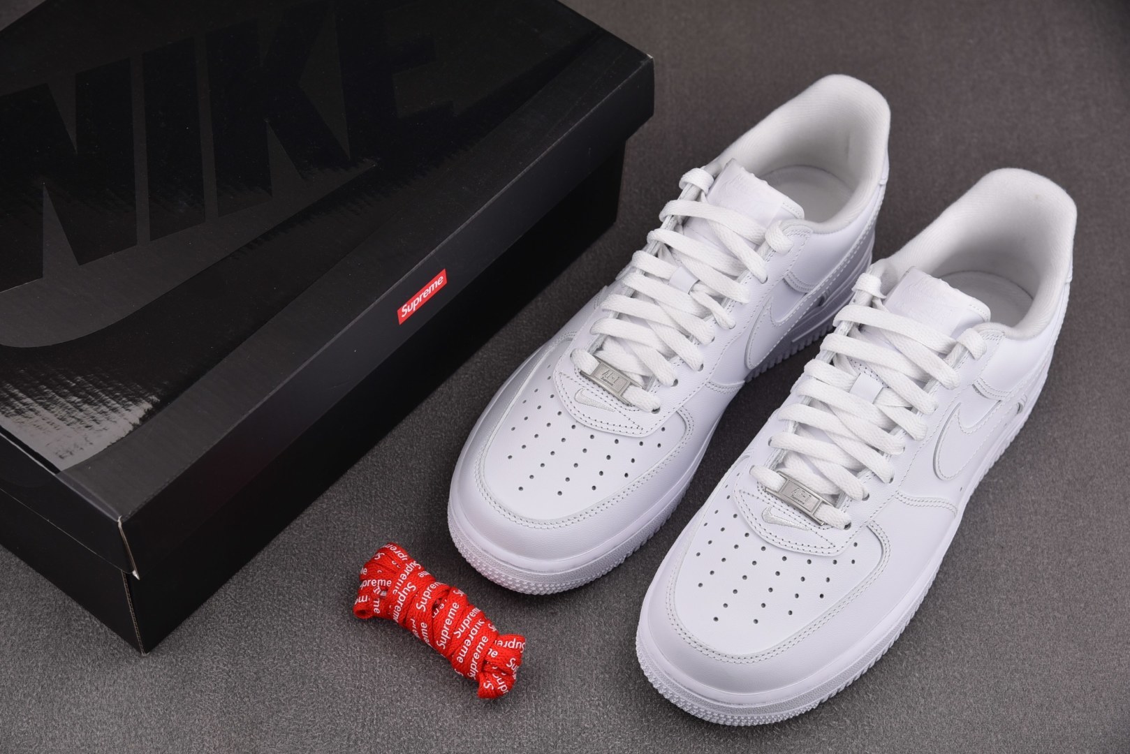 AF1白红 EUR:40-48.5纯原版出品-NK Air Force 1 Low Supreme Wh