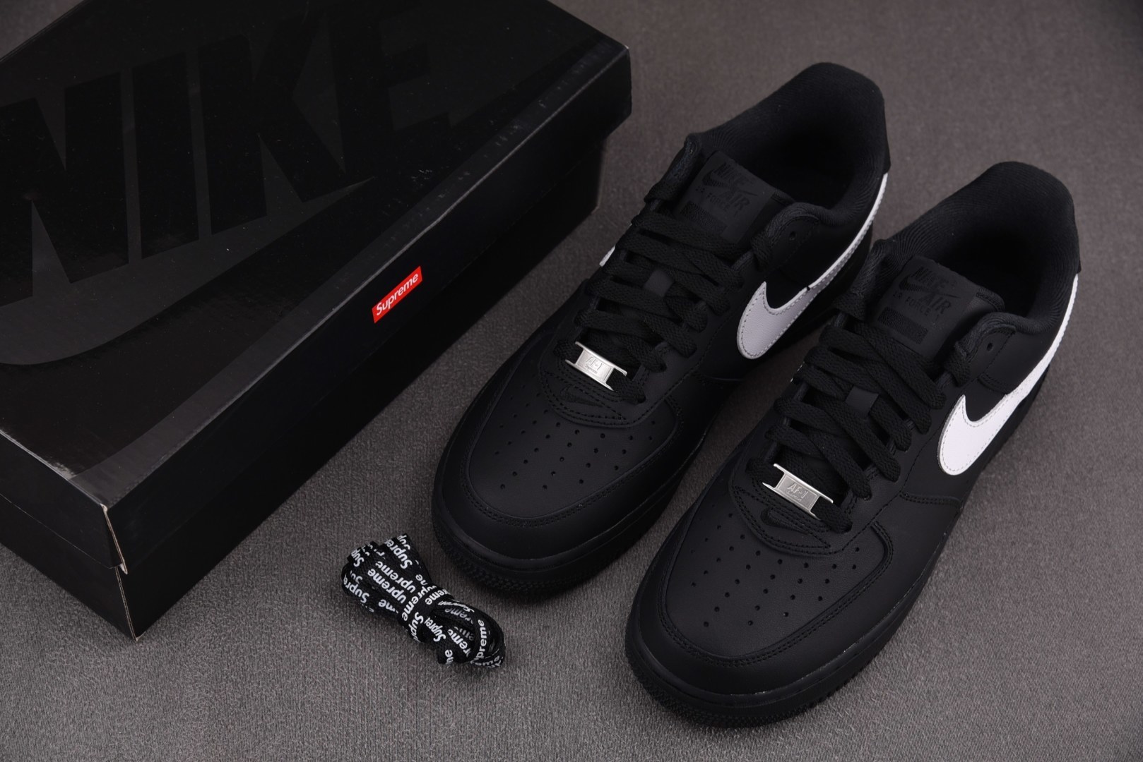 AF1 EUR:40-47.5纯原-Air Force 1 Low Supreme Black Whit