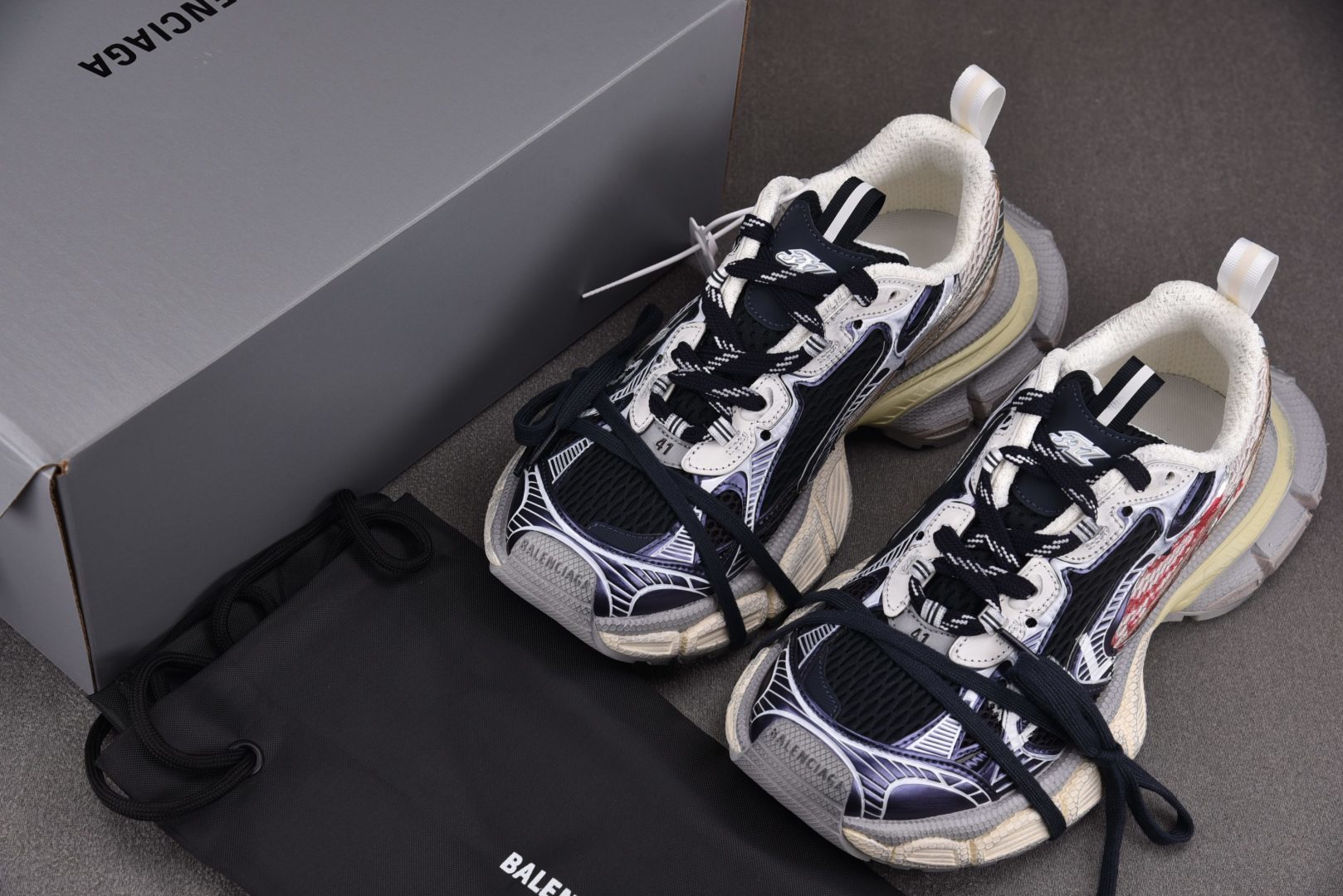 巴黎 EUR:35-46纯原-Balenciaga 3XL SPLIT-LOGO 海军蓝红 YZ018-