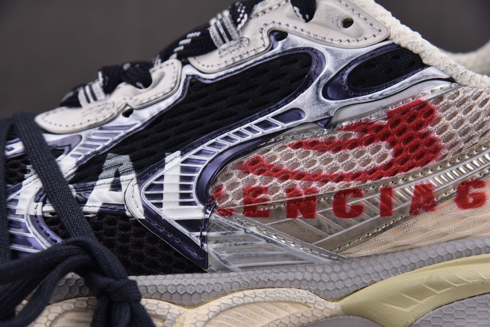 巴黎 EUR:35-46纯原-Balenciaga 3XL SPLIT-LOGO 海军蓝红 YZ018-