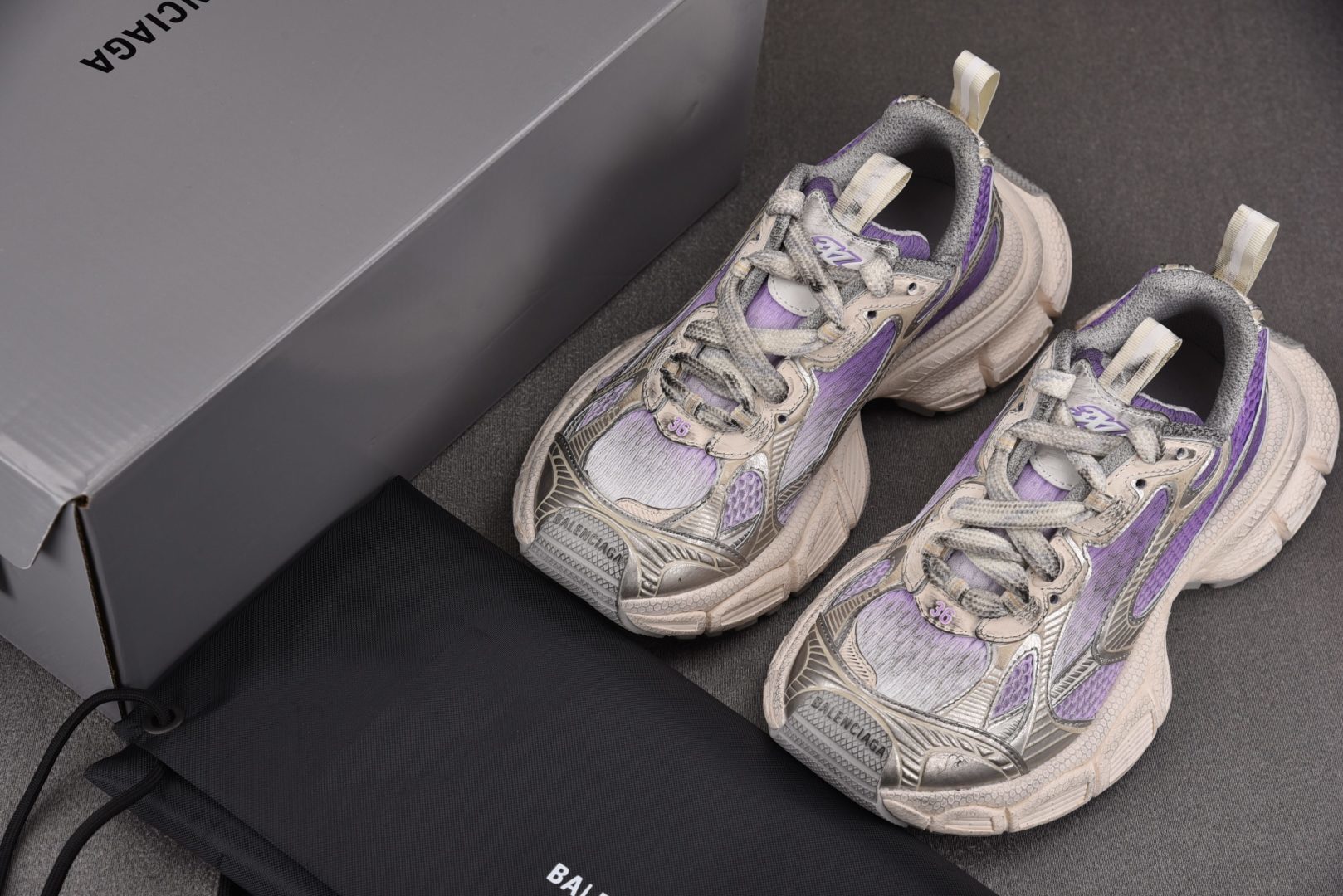 巴黎 EUR:35-46纯原-Balenciaga 3XL 紫色 YZ009-03 Size：35 36