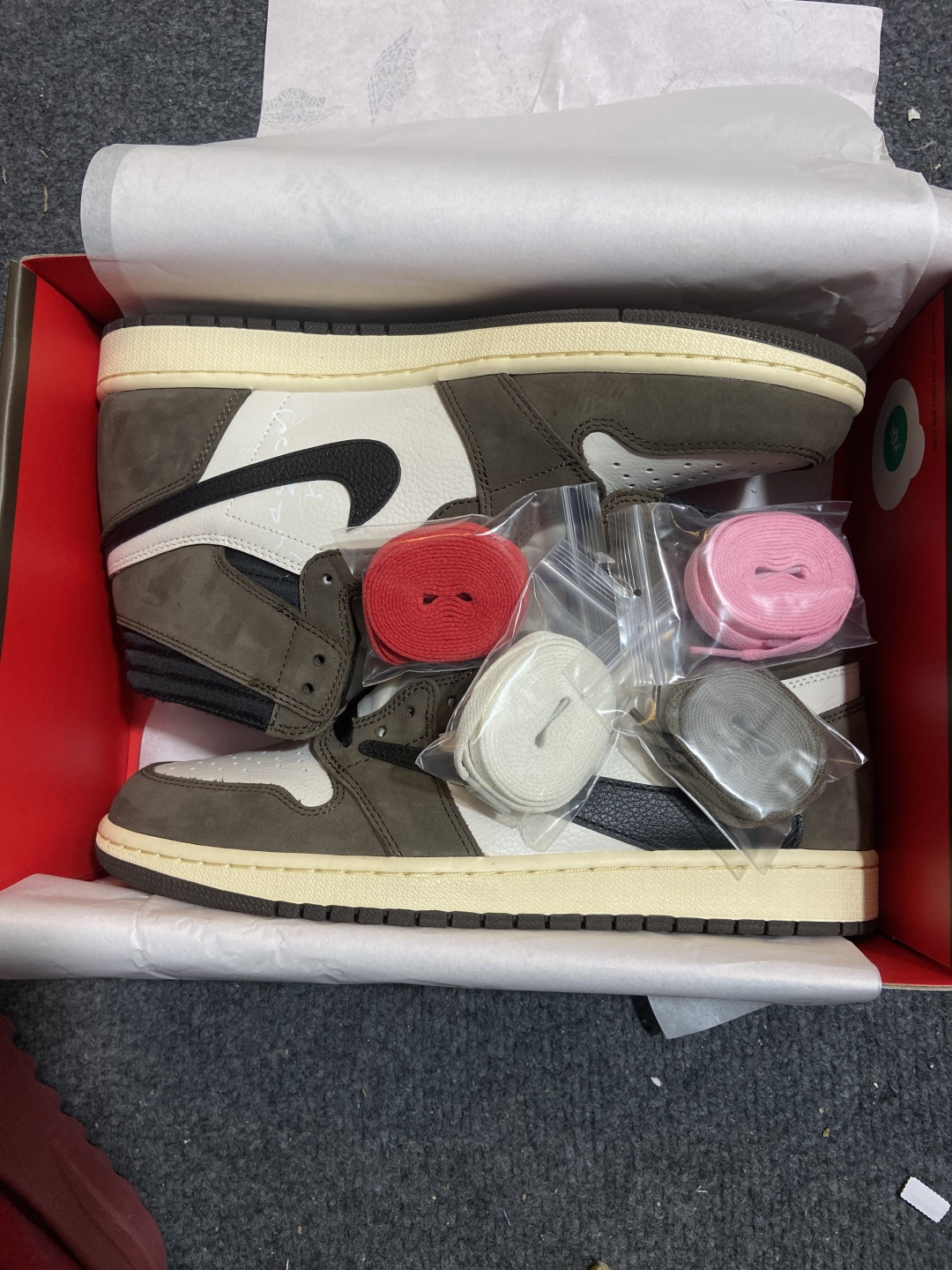 AJ1高帮倒钩 鬼脸 尺码：36-47.5纯原-Air Jordan 1 Travis Scott AJ